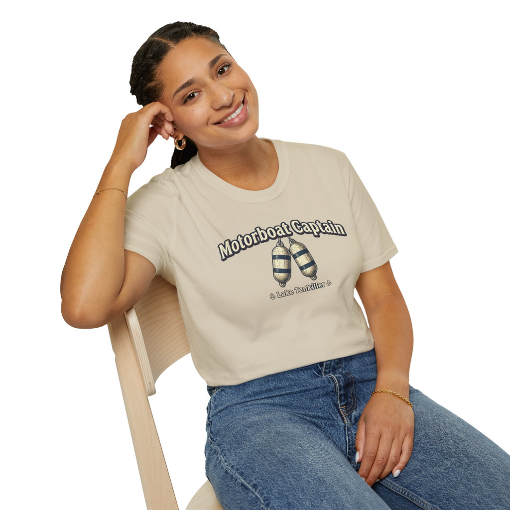 Motorboat Captain T‑Shirt – Lake Life Nautical Tee with Buoy Design