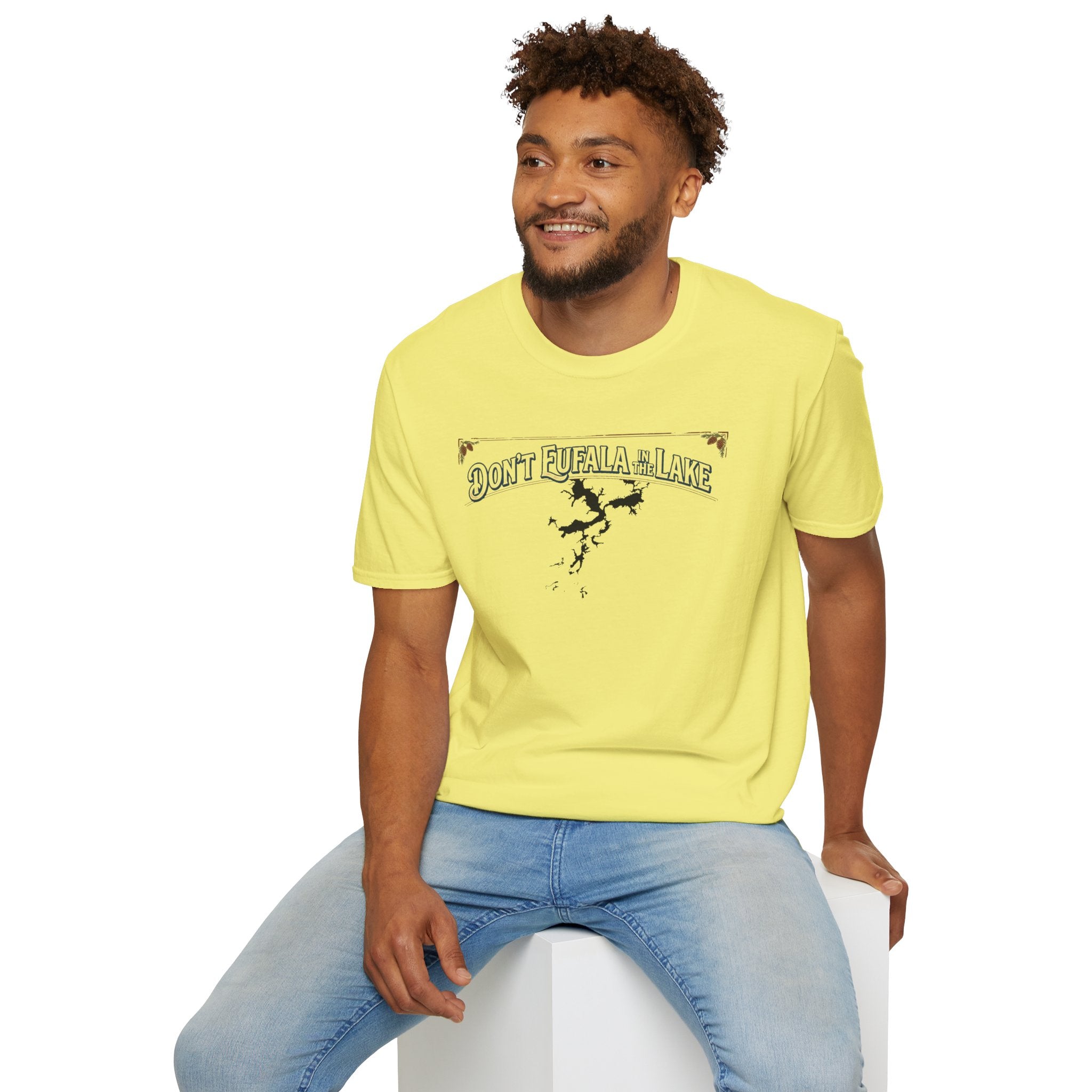 Don't Eufala in the Lake T-Shirt — Funny Eufala Lake Map Tee for Boaters & Locals