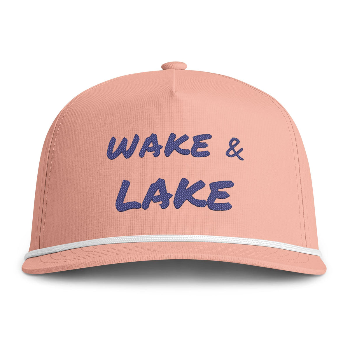 Wake & Lake Rope Cap hat in Peachy — lifestyle view