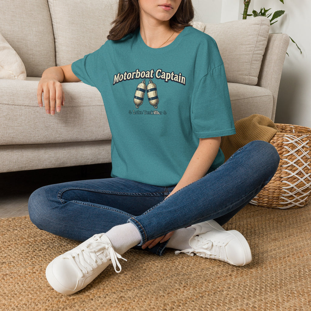 Motorboat Captain T‑Shirt – Lake Life Nautical Tee with Buoy Design