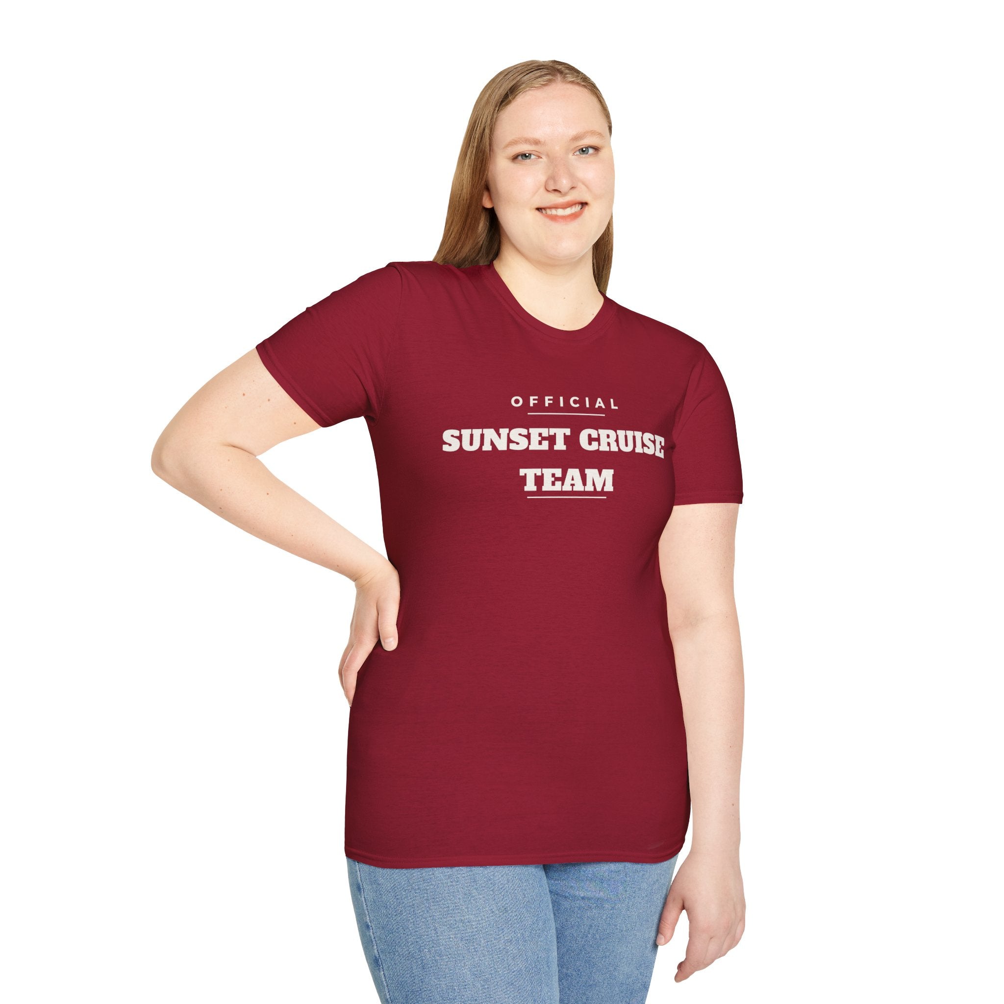 Sunset Cruise Team T-Shirt — 'Official' Crew Tee for Beach, Boat & Vacation