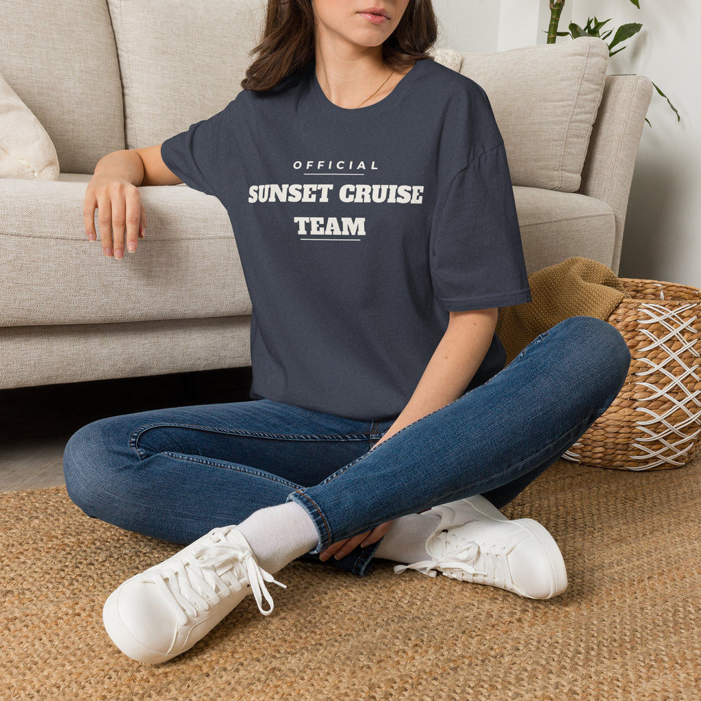 Sunset Cruise Team T-Shirt — 'Official' Crew Tee for Beach, Boat & Vacation