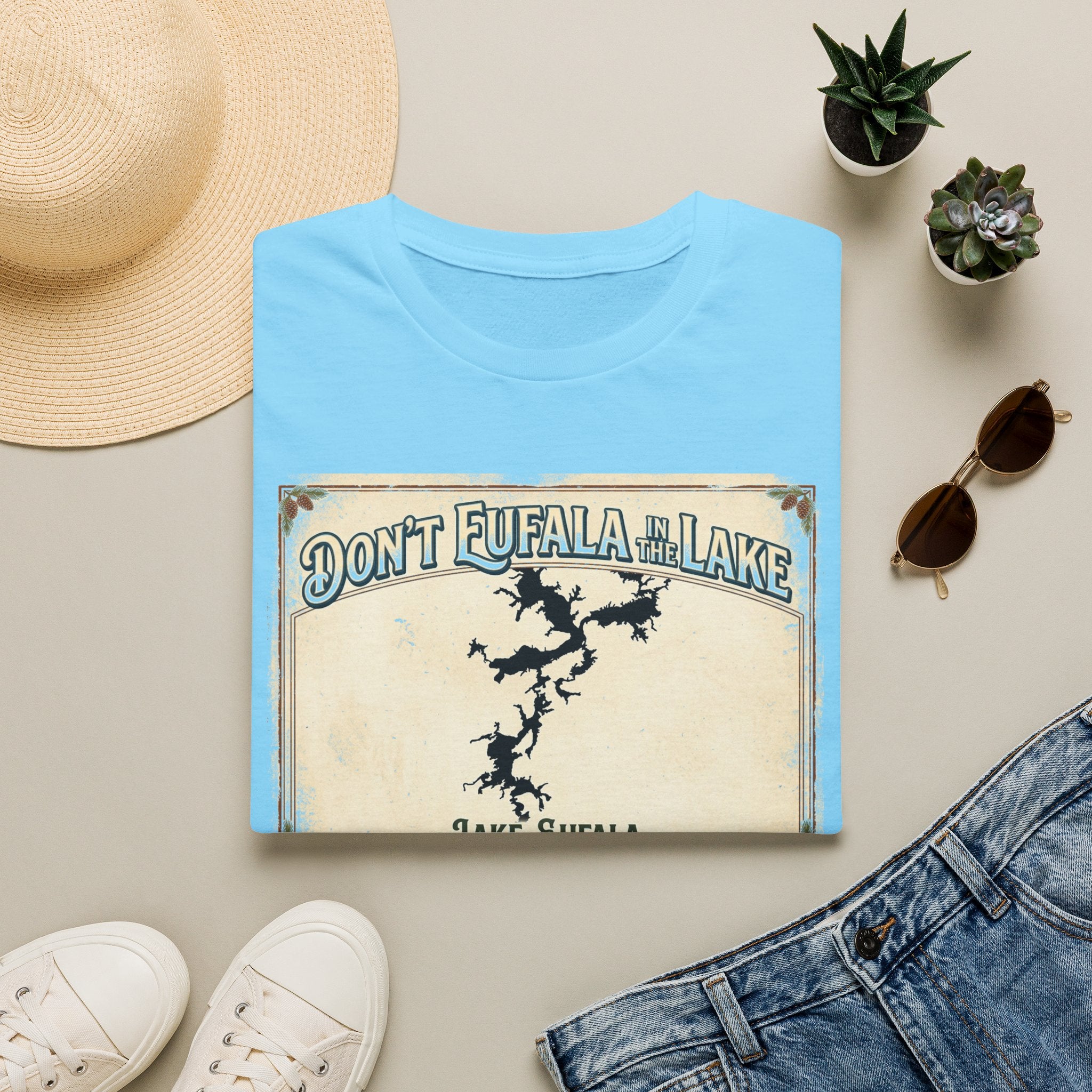 Don’t Eufala in the Lake T-Shirt — Vintage Lake Map Tee