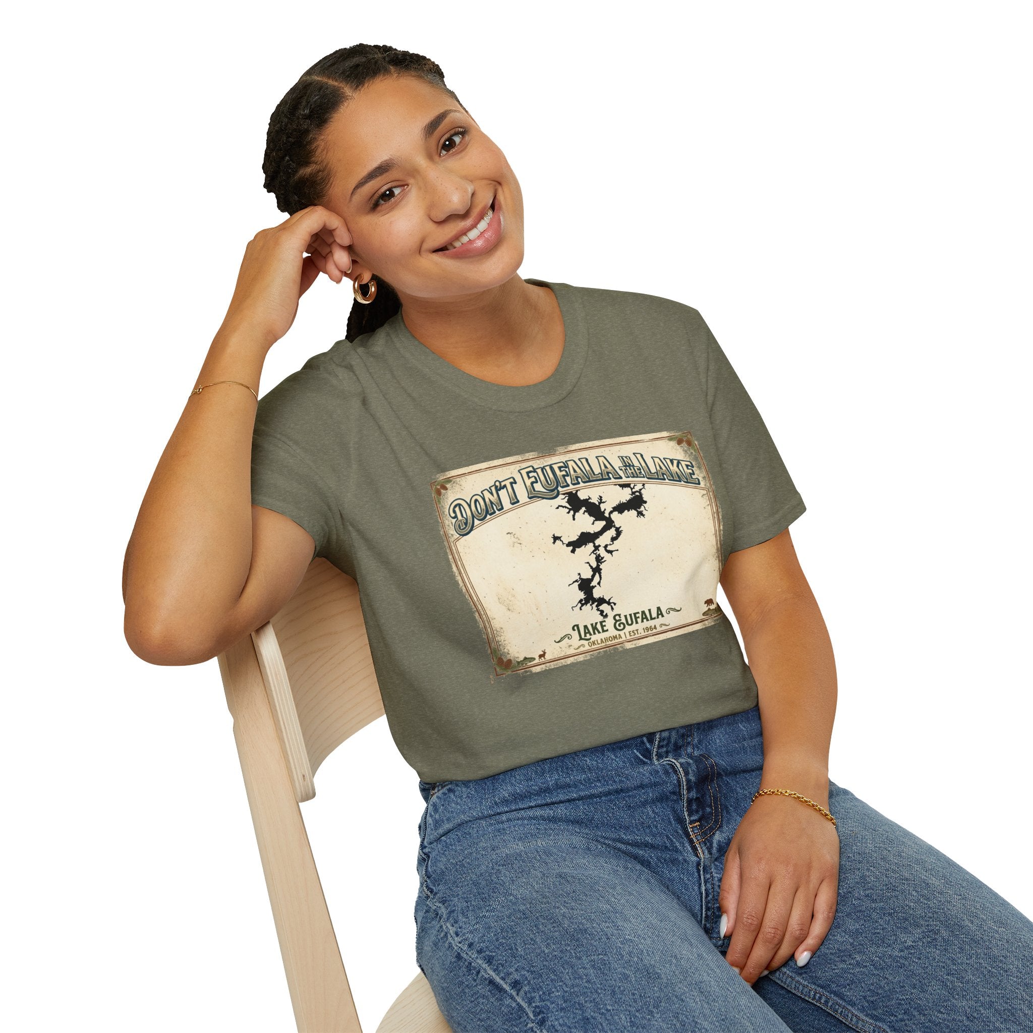 Don’t Eufala in the Lake T-Shirt — Vintage Lake Map Tee