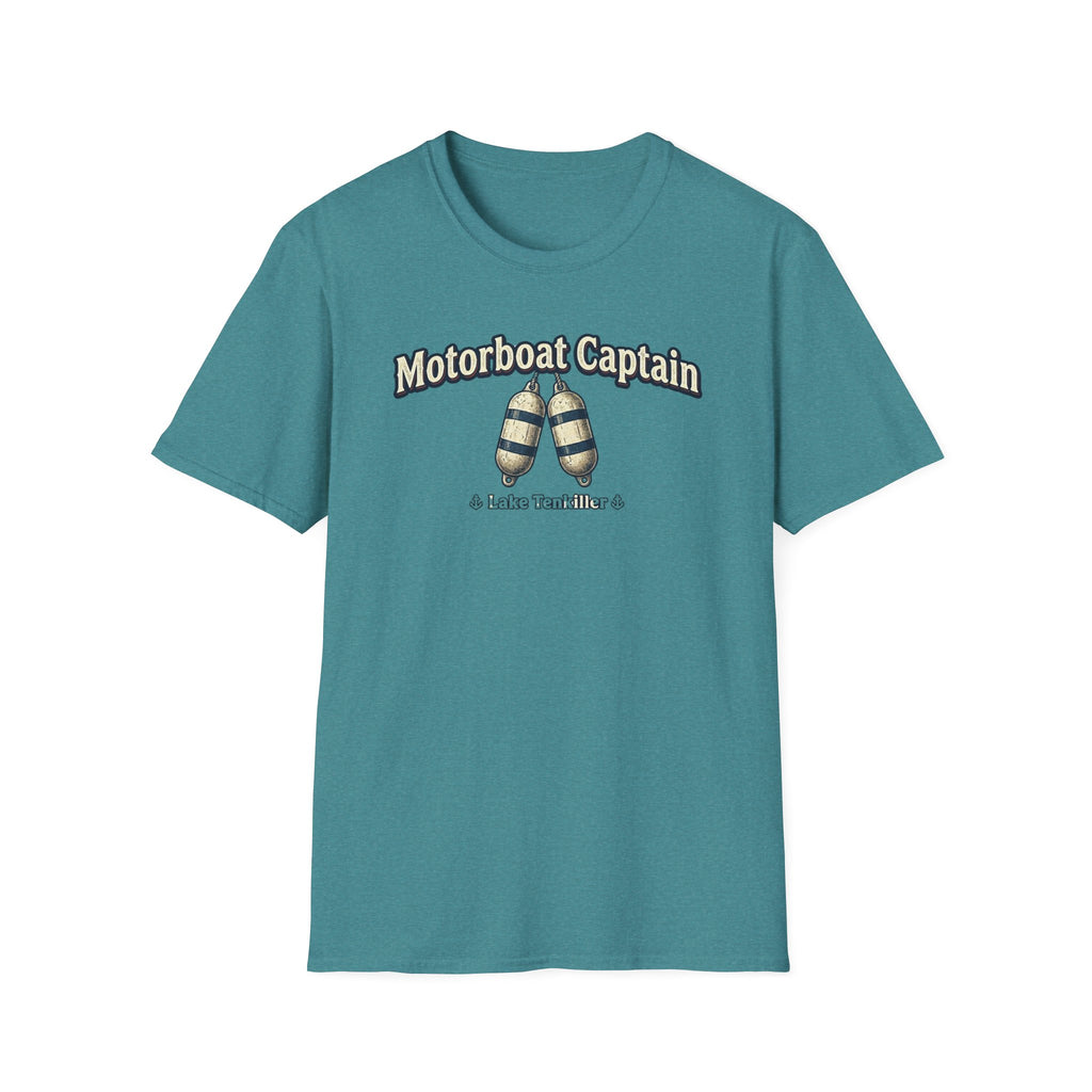 Motorboat Captain T‑Shirt – Lake Life Nautical Tee with Buoy Design
