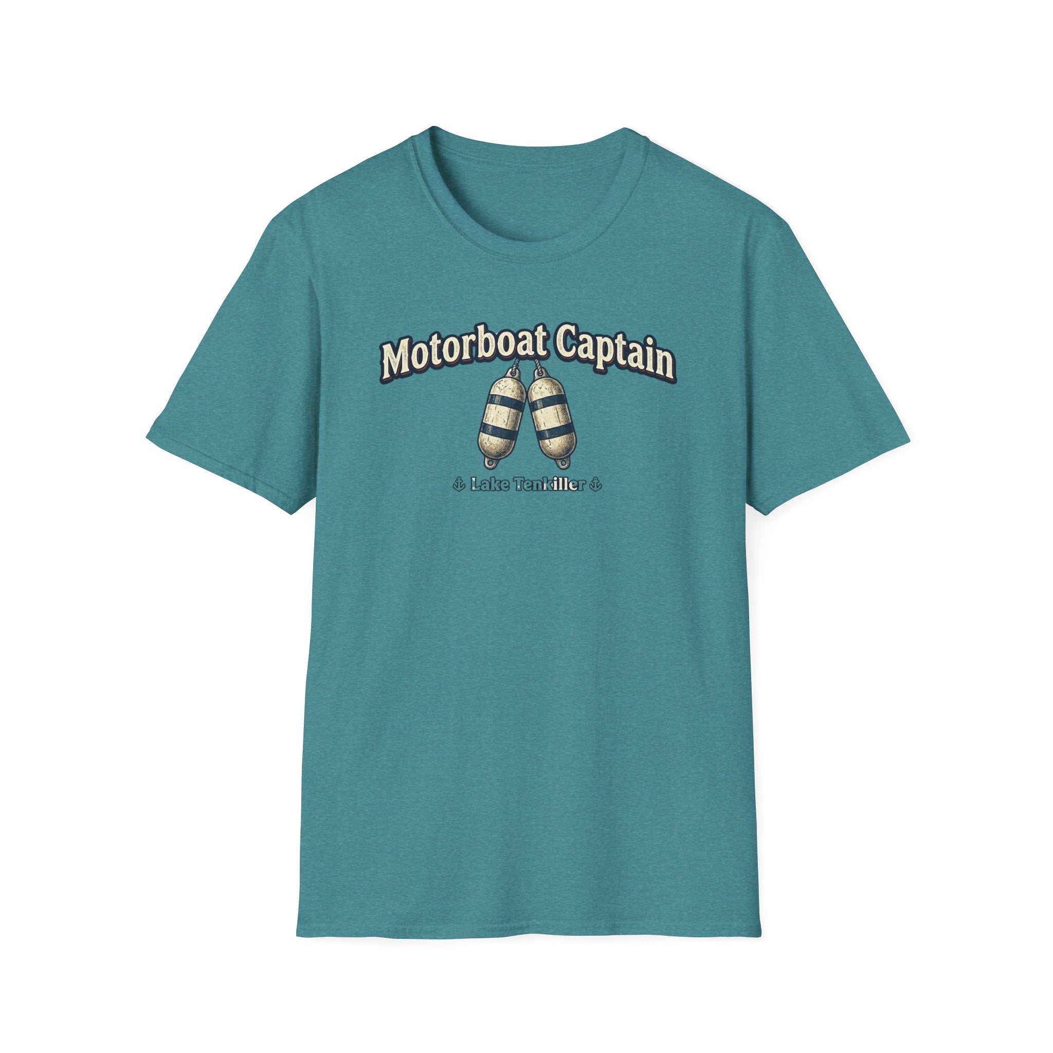 Motorboat Captain T‑Shirt – Lake Life Nautical Tee with Buoy Design