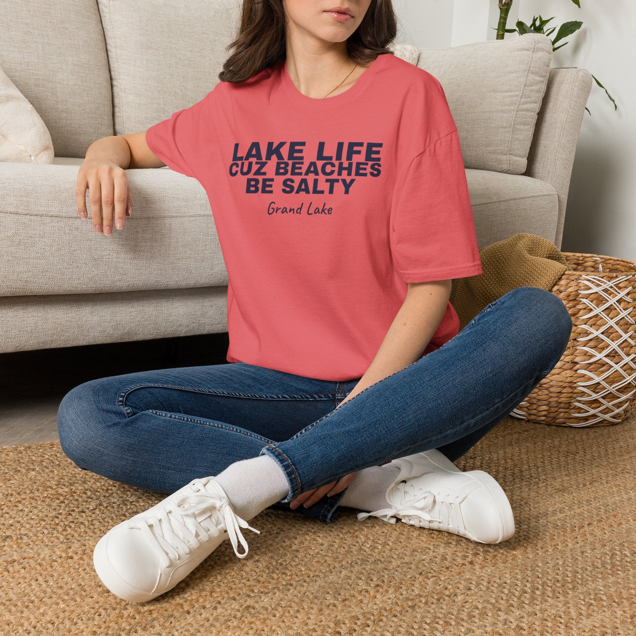 Lake Life T-Shirt — “Lake Life Cuz Beaches Be Salty” Relaxed Grand Lake Vacation Tee