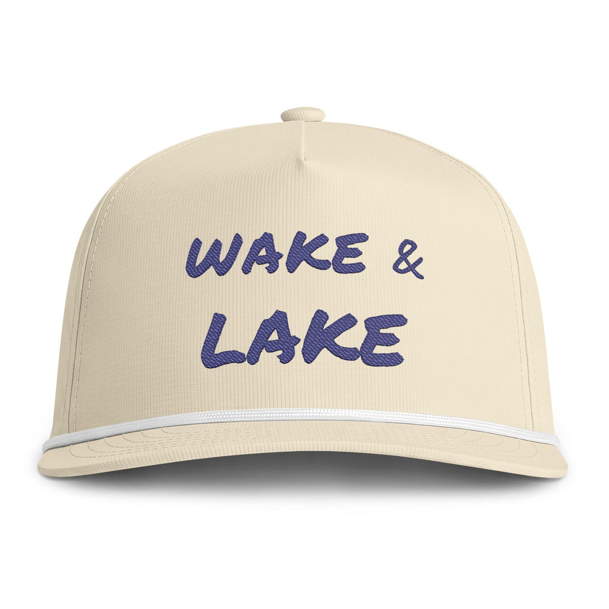 Wake & Lake Rope Cap hat in Ivory — front view