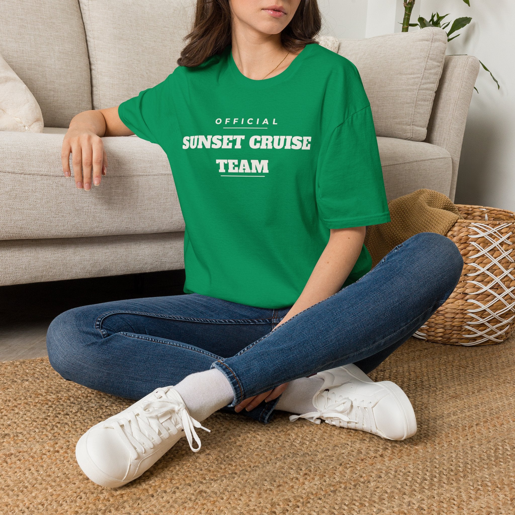 Sunset Cruise Team T-Shirt — 'Official' Crew Tee for Beach, Boat & Vacation
