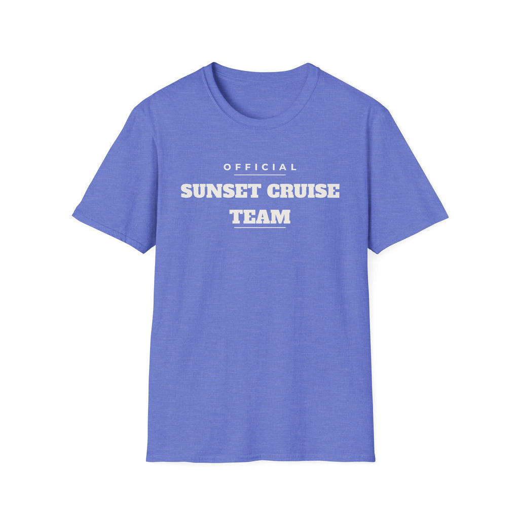 Sunset Cruise Team T-Shirt — 'Official' Crew Tee for Beach, Boat & Vacation