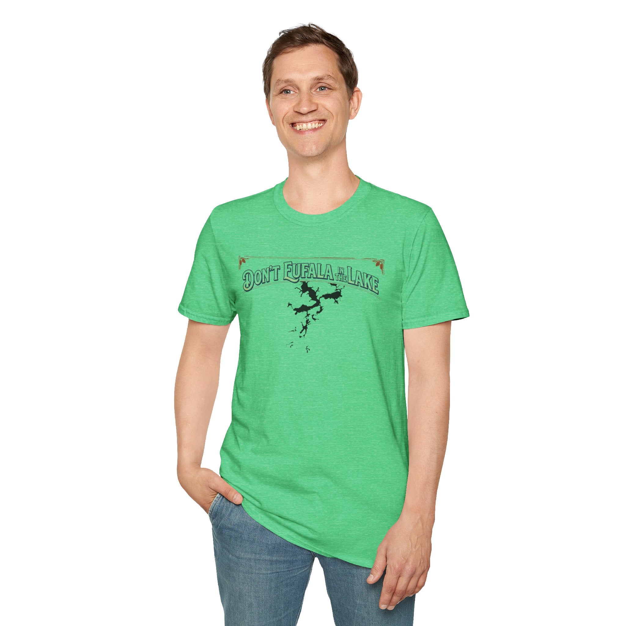Don't Eufala in the Lake T-Shirt — Funny Eufala Lake Map Tee for Boaters & Locals