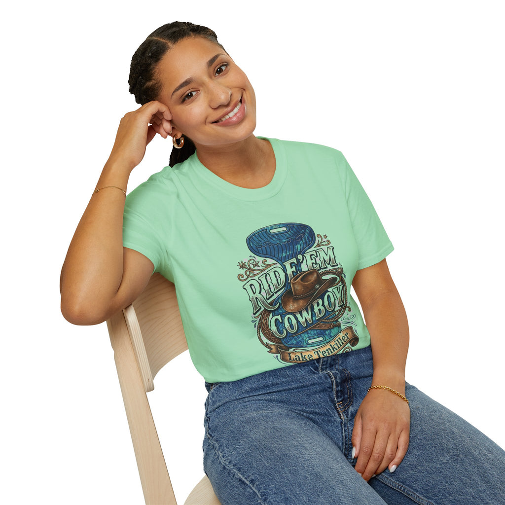 Water Saddle T-Shirt — "Ride 'Em Cowboy" Western Graphic Tee