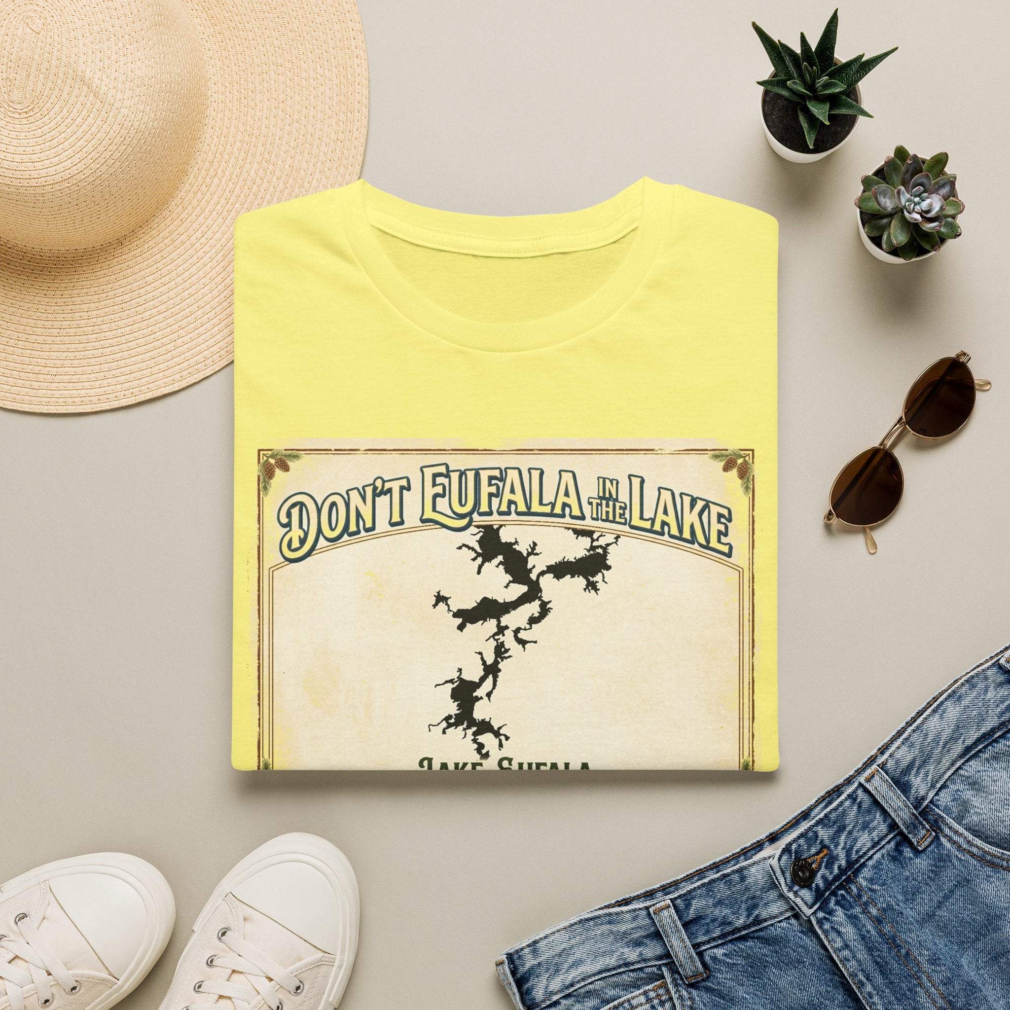 Don’t Eufala in the Lake T-Shirt — Vintage Lake Map Tee