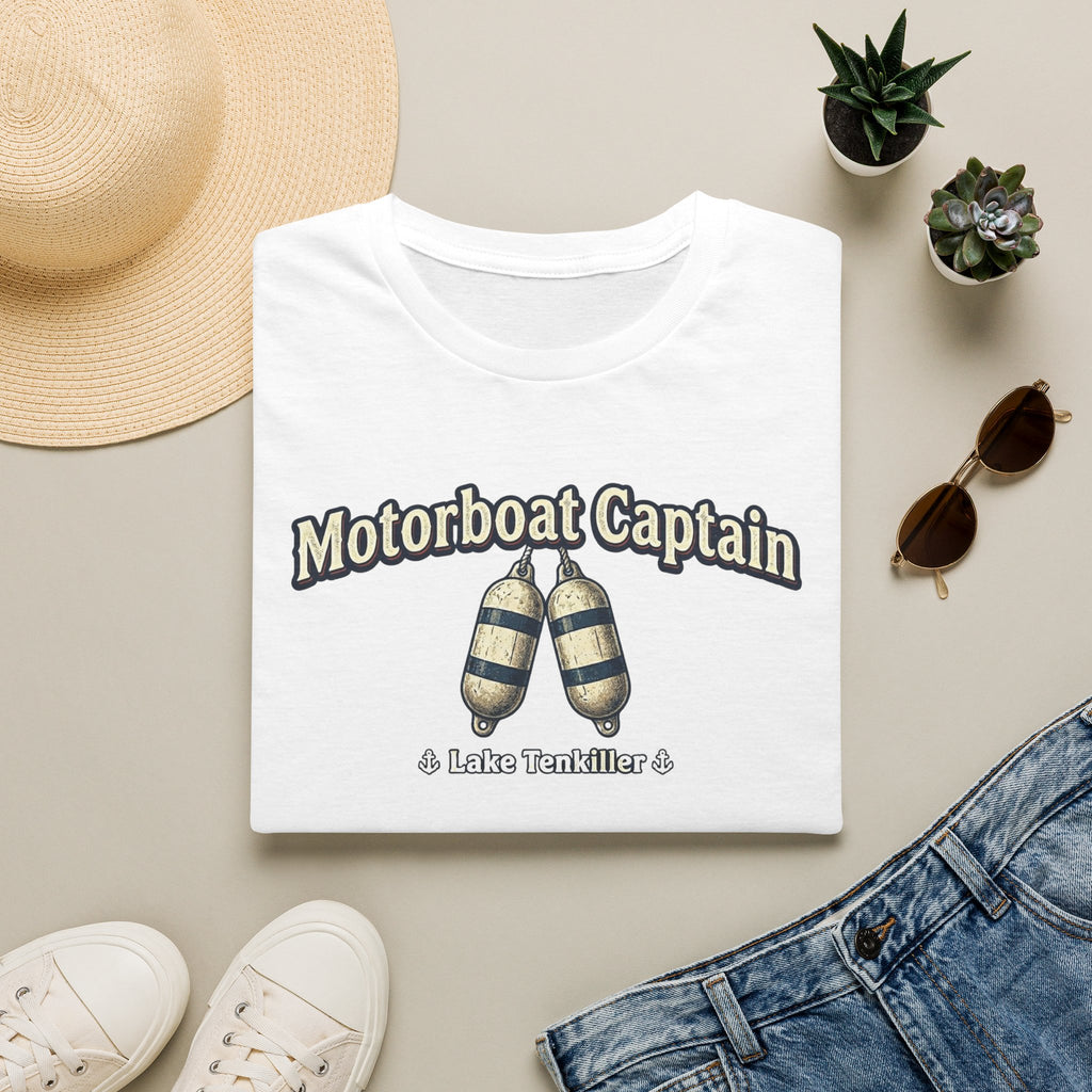 Motorboat Captain T‑Shirt – Lake Life Nautical Tee with Buoy Design