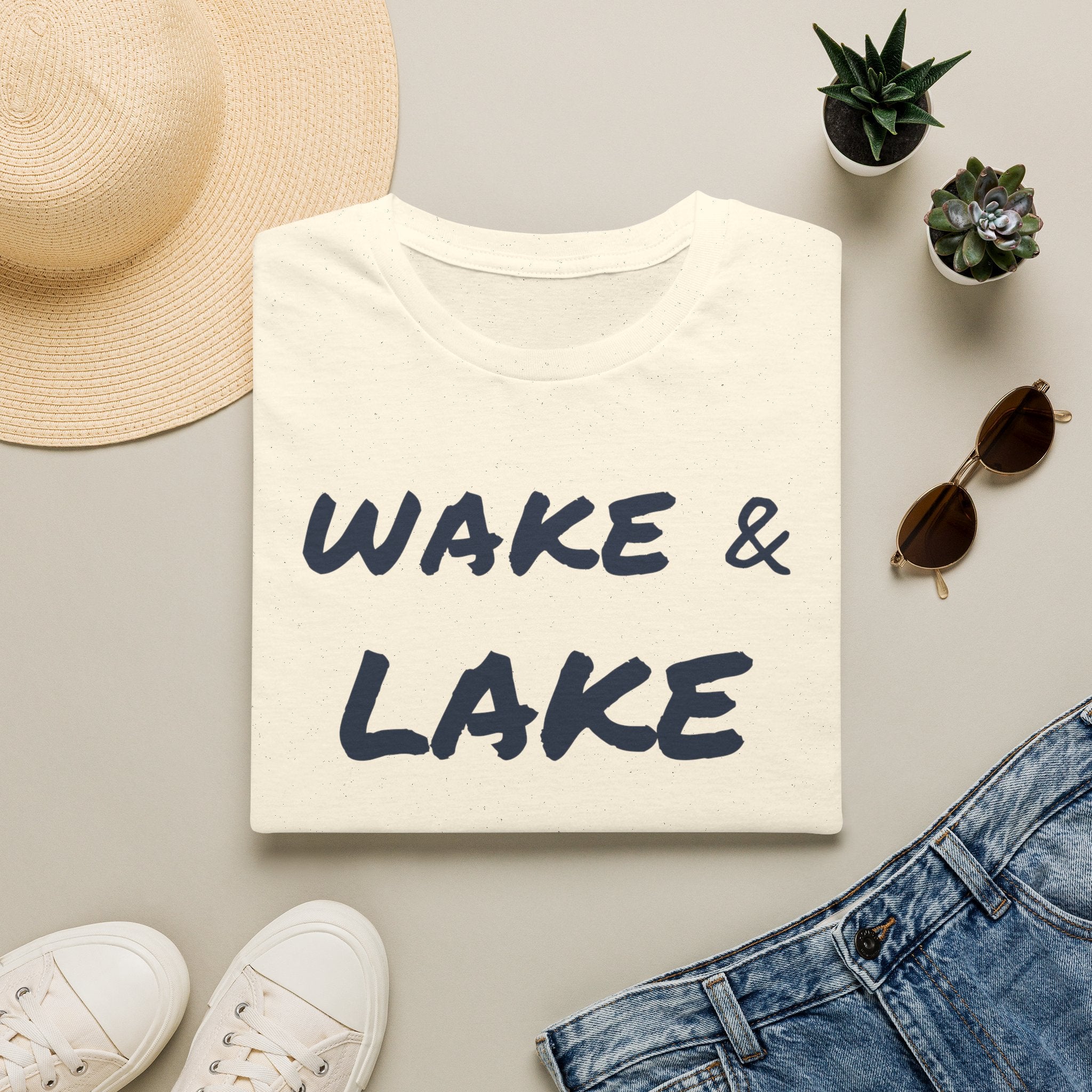 Wake & Lake T‑Shirt — Relaxed Lakeside Vacation Tee