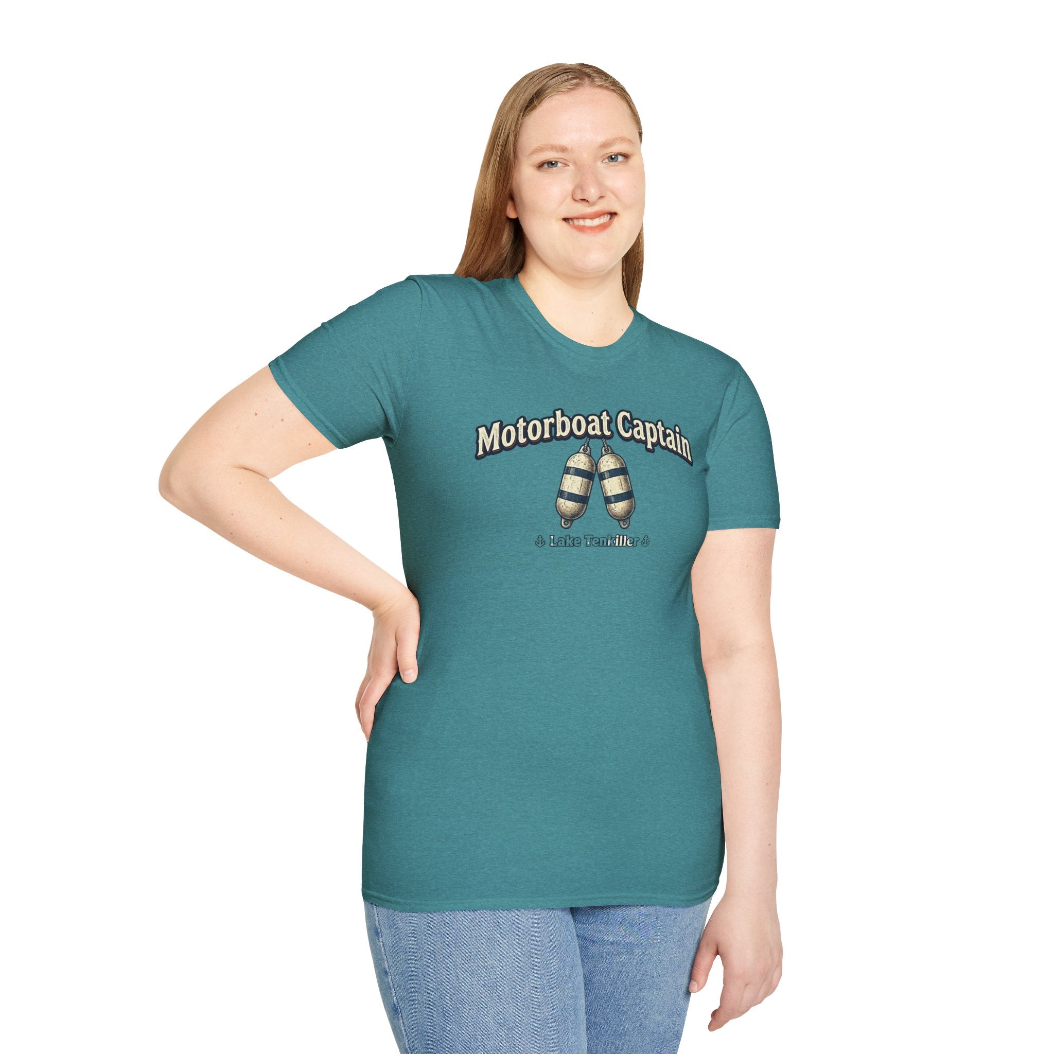 Motorboat Captain T‑Shirt – Lake Life Nautical Tee with Buoy Design