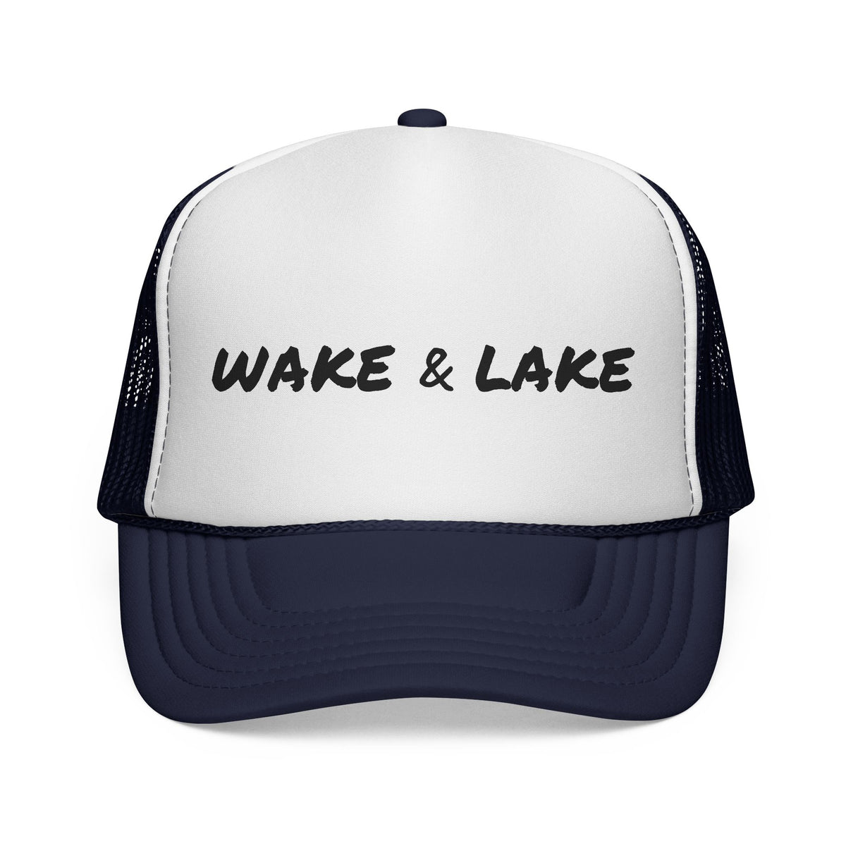 Wake & Lake Trucker Cap hat in Dark Navy — alternate colorway
