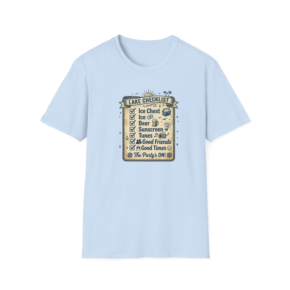 Unisex Softstyle T-Shirt t-shirt in Light Blue — front view