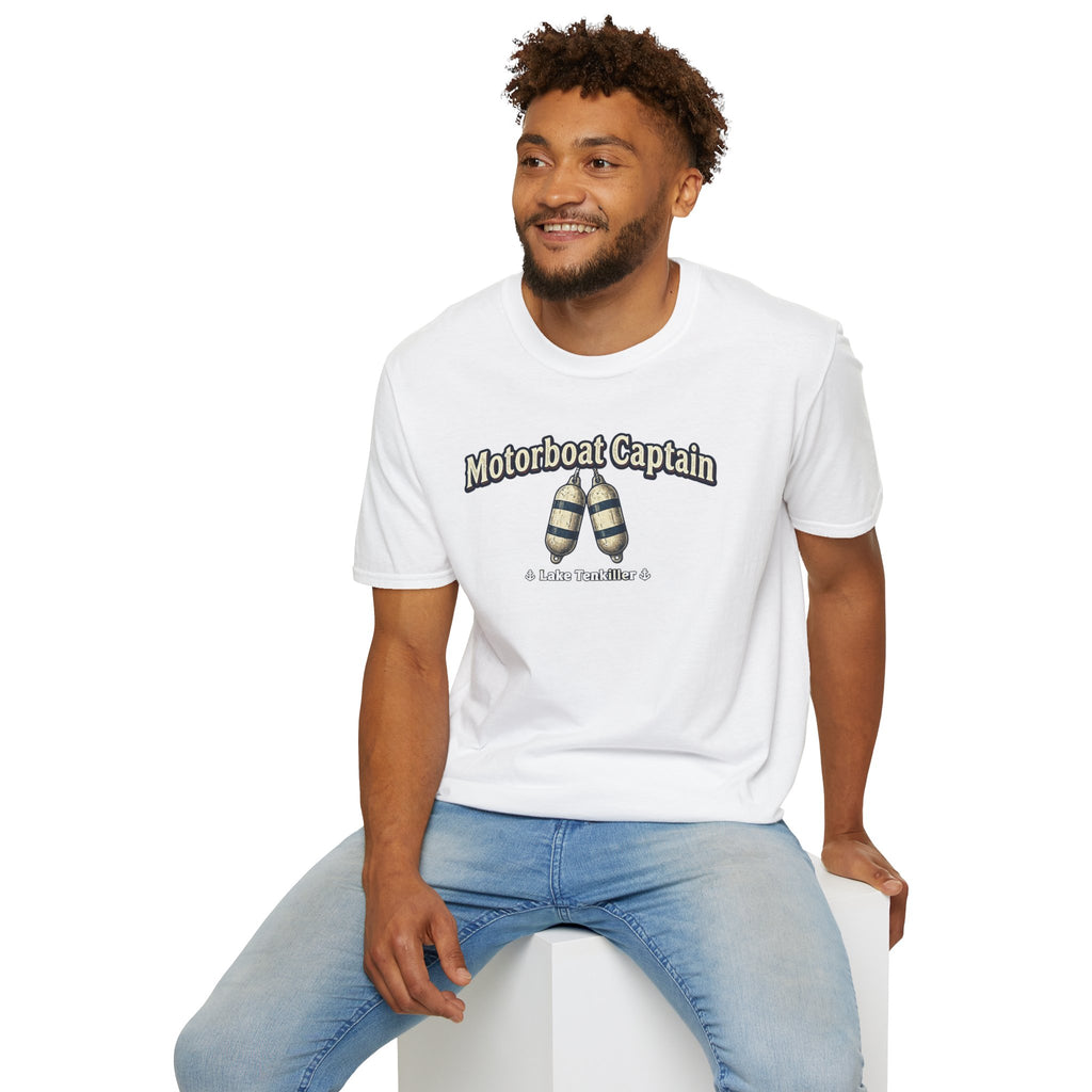 Motorboat Captain T‑Shirt – Lake Life Nautical Tee with Buoy Design