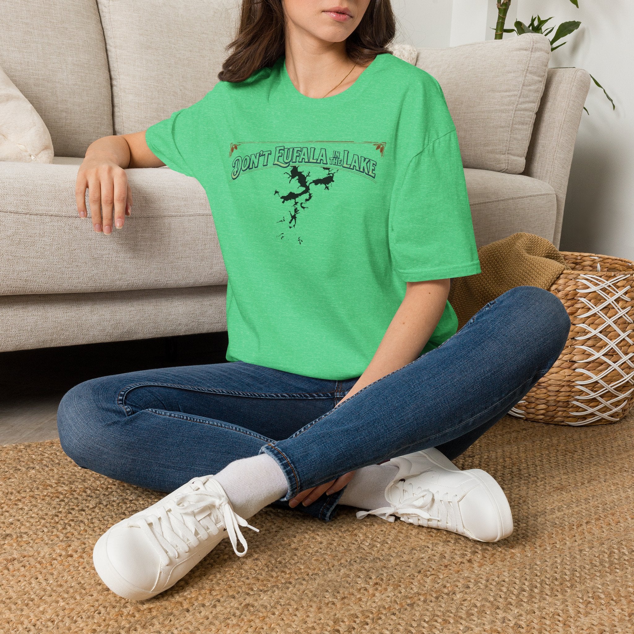 Don't Eufala in the Lake T-Shirt — Funny Eufala Lake Map Tee for Boaters & Locals
