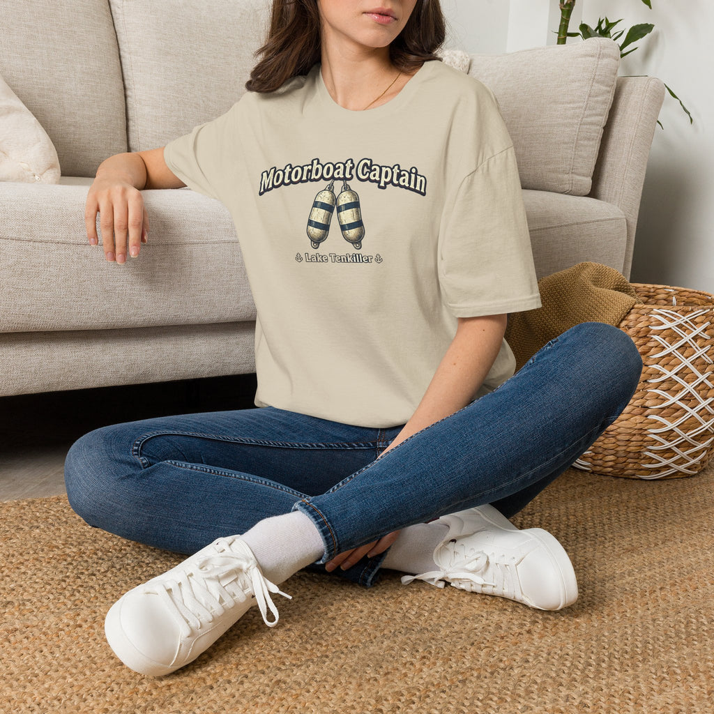 Motorboat Captain T‑Shirt – Lake Life Nautical Tee with Buoy Design