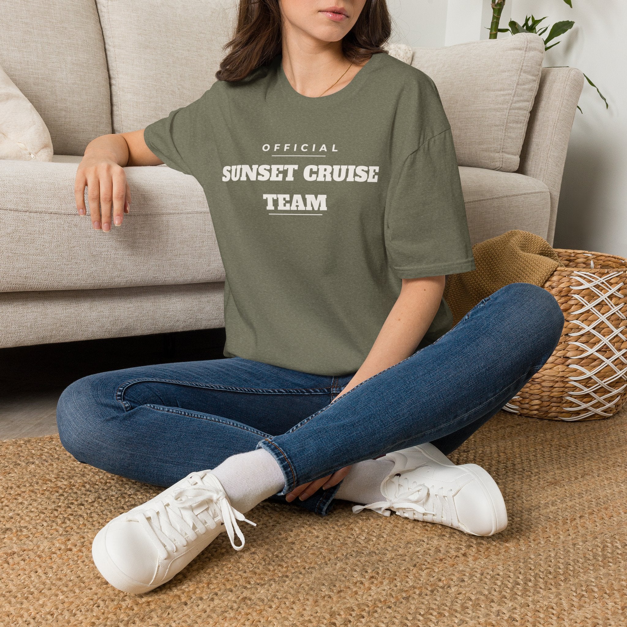 Sunset Cruise Team T-Shirt — 'Official' Crew Tee for Beach, Boat & Vacation