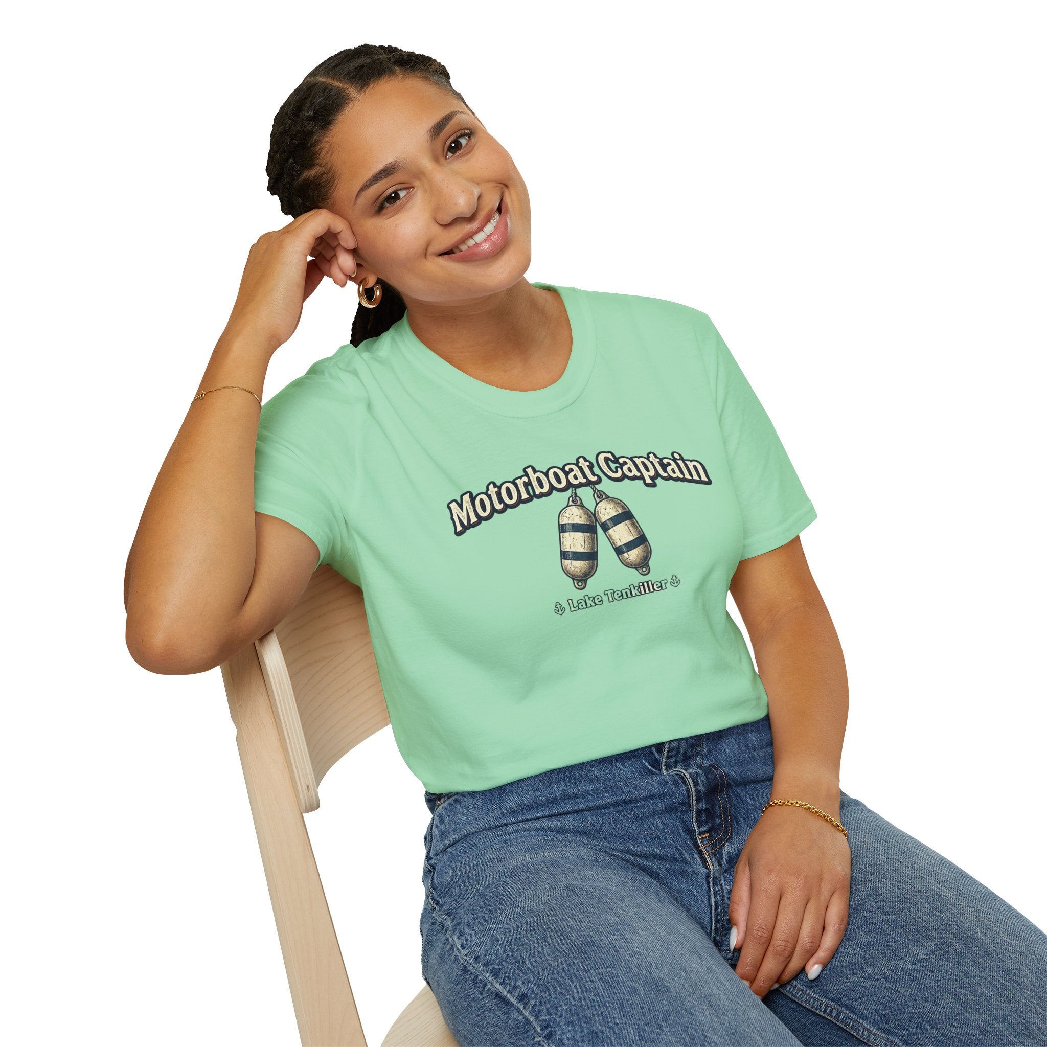 Motorboat Captain T‑Shirt – Lake Life Nautical Tee with Buoy Design