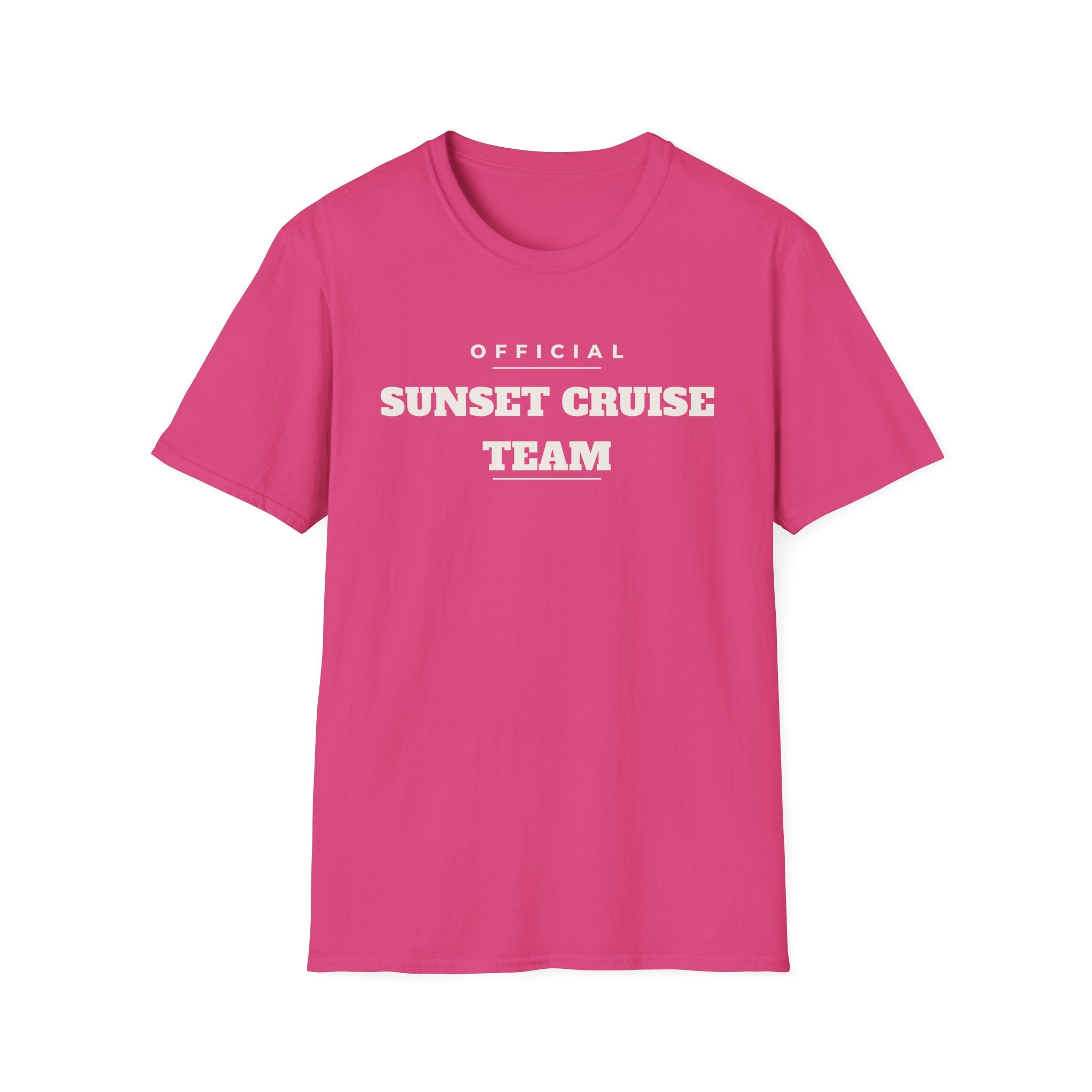 Sunset Cruise Team T-Shirt — 'Official' Crew Tee for Beach, Boat & Vacation