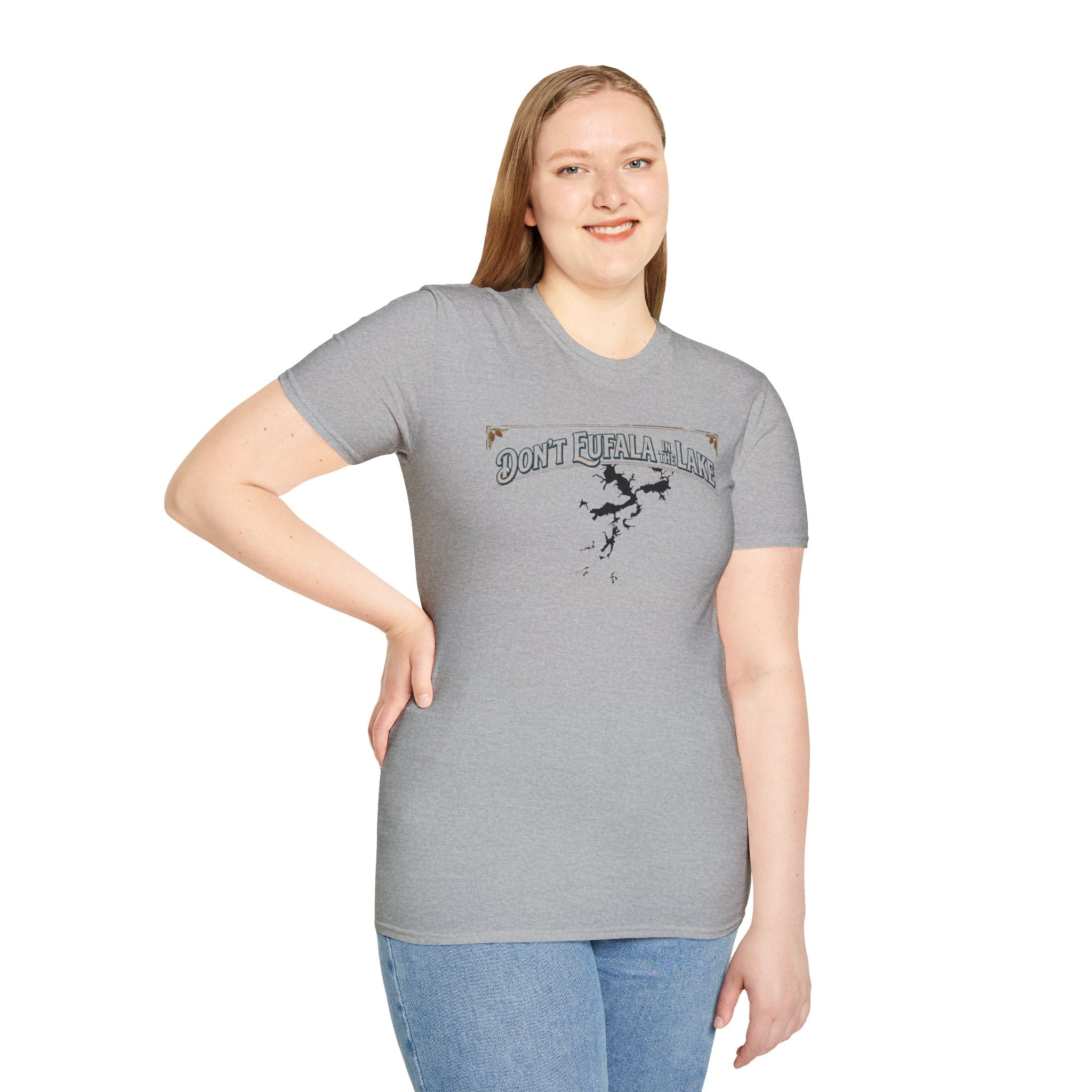 Don't Eufala in the Lake T-Shirt — Funny Eufala Lake Map Tee for Boaters & Locals