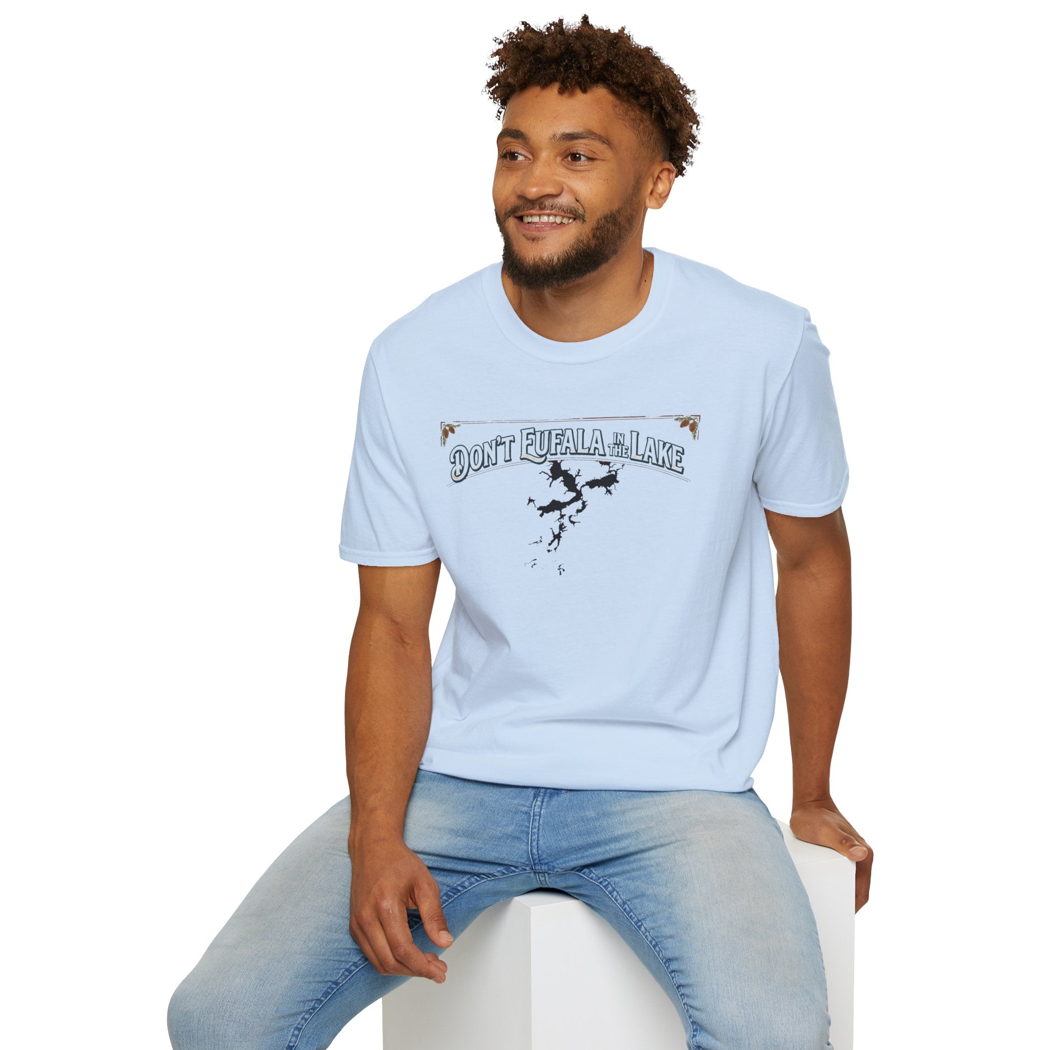 Don't Eufala in the Lake T-Shirt — Funny Eufala Lake Map Tee for Boaters & Locals
