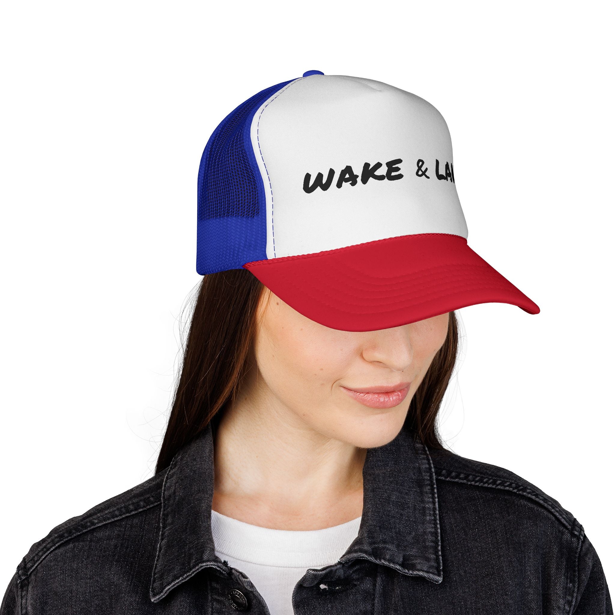 Wake & Lake Trucker Cap — Retro Lake Life Mesh Hat