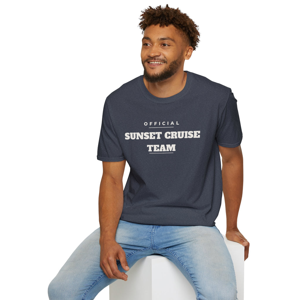 Sunset Cruise Team T-Shirt — 'Official' Crew Tee for Beach, Boat & Vacation