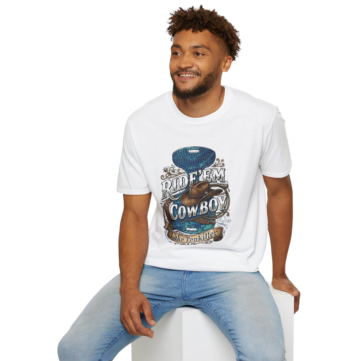 Water Saddle T-Shirt t-shirt in White — front view