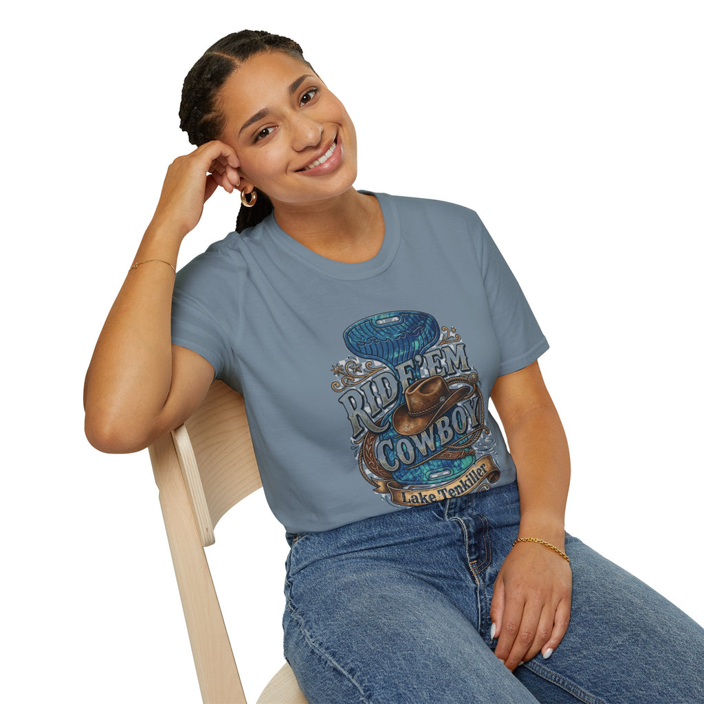 Water Saddle T-Shirt — "Ride 'Em Cowboy" Western Graphic Tee