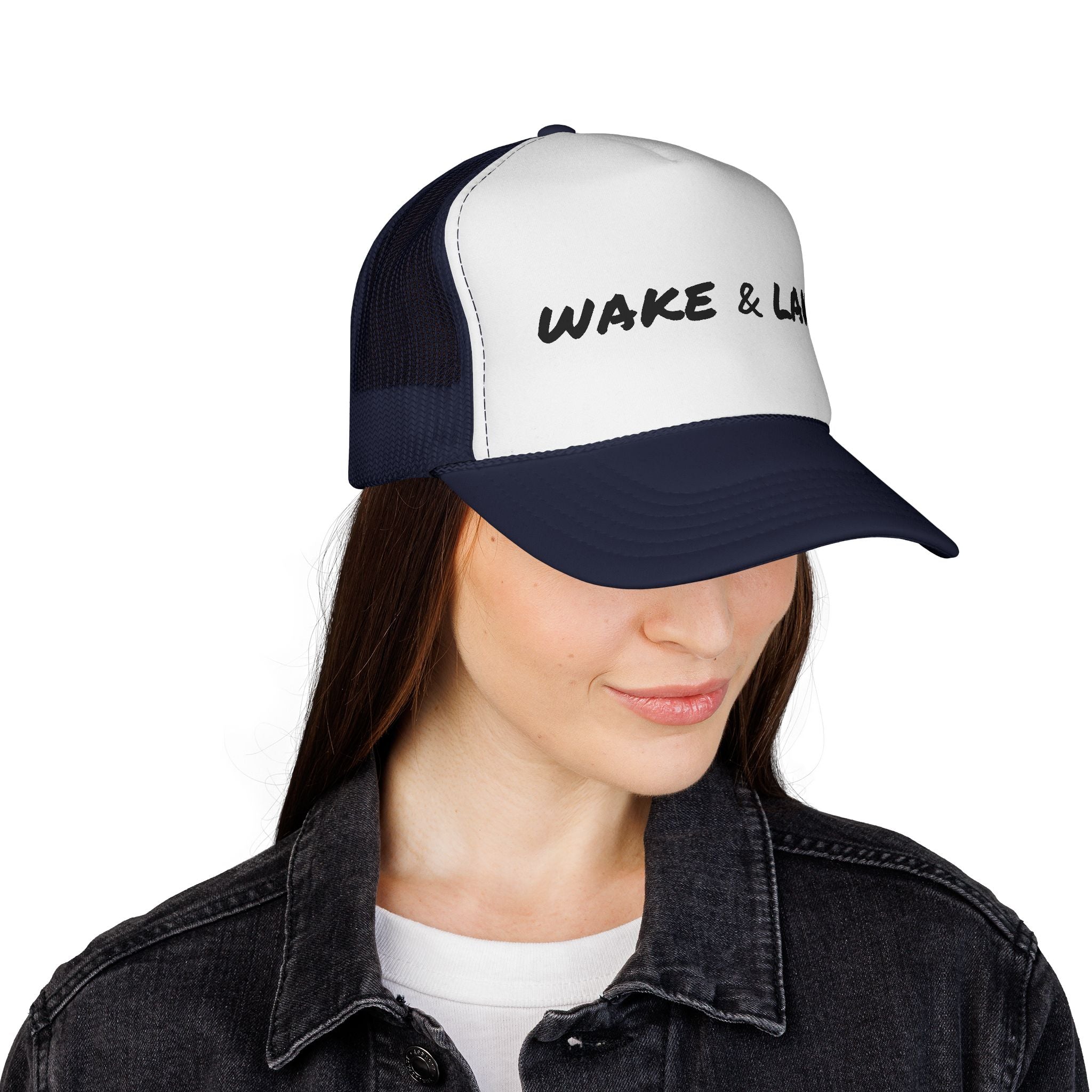 Wake & Lake Trucker Cap — Retro Lake Life Mesh Hat