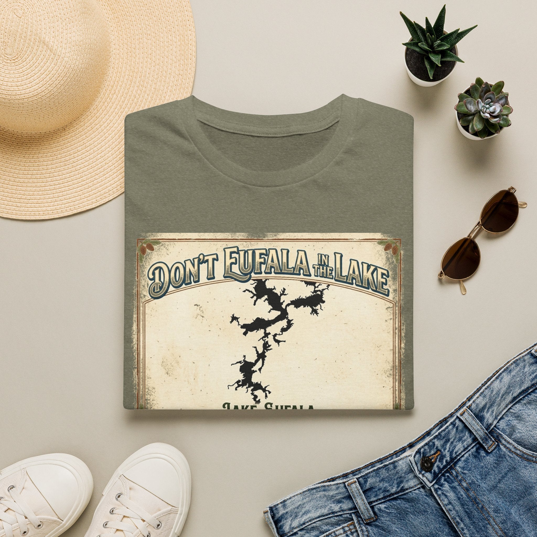 Don’t Eufala in the Lake T-Shirt — Vintage Lake Map Tee