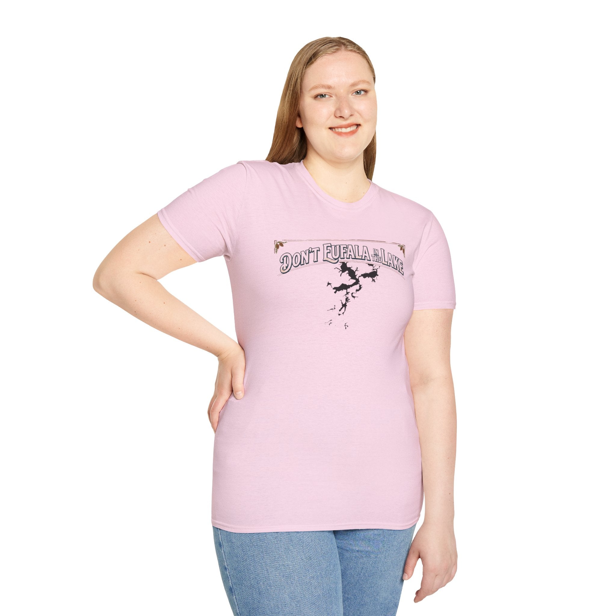 Don't Eufala in the Lake T-Shirt — Funny Eufala Lake Map Tee for Boaters & Locals