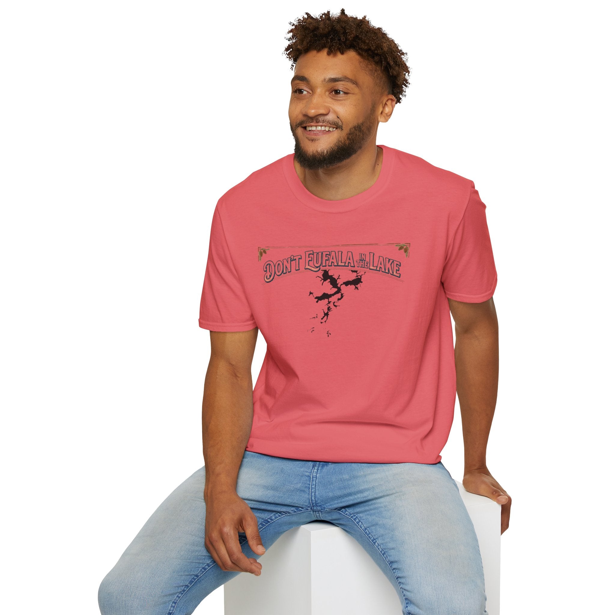 Don't Eufala in the Lake T-Shirt — Funny Eufala Lake Map Tee for Boaters & Locals