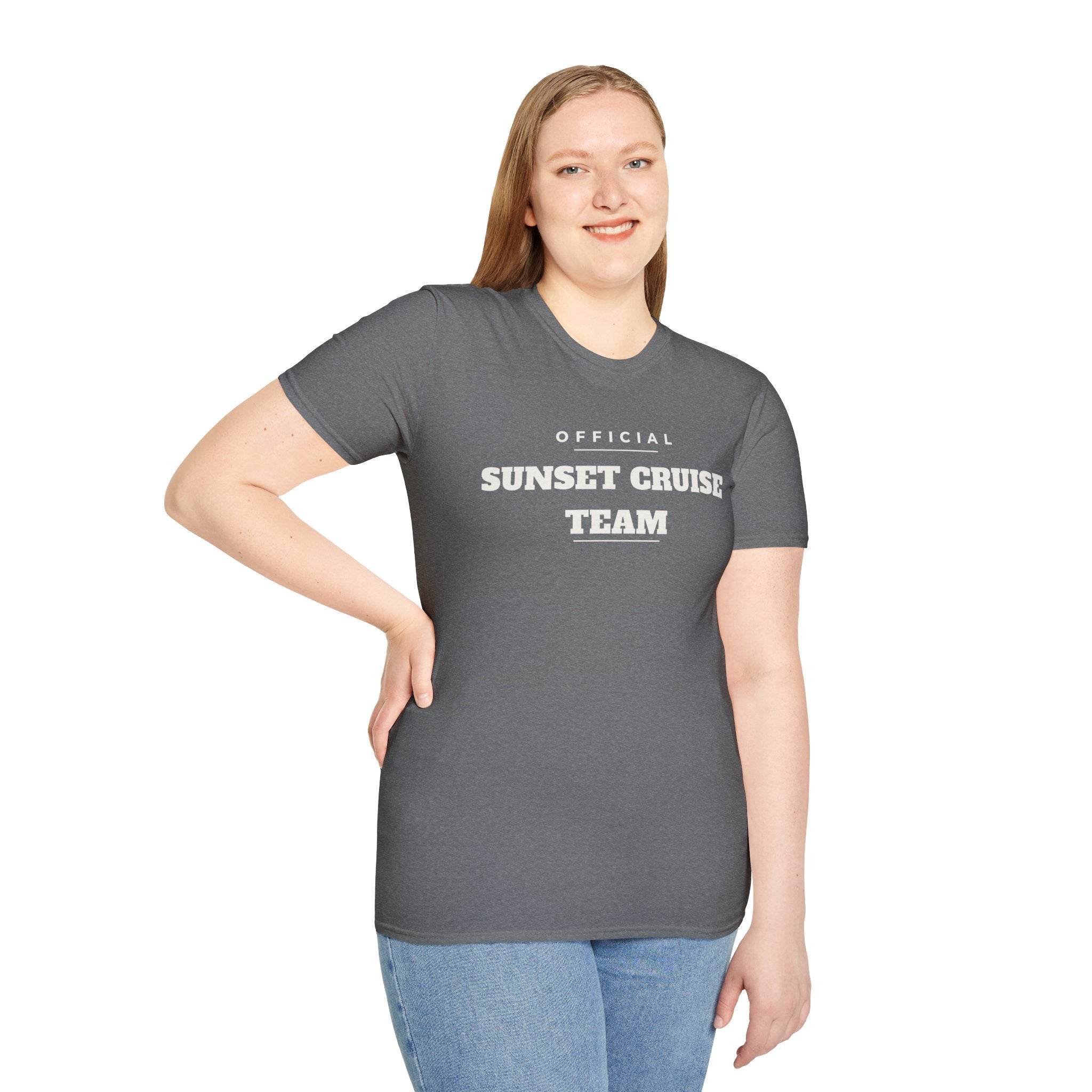 Sunset Cruise Team T-Shirt — 'Official' Crew Tee for Beach, Boat & Vacation