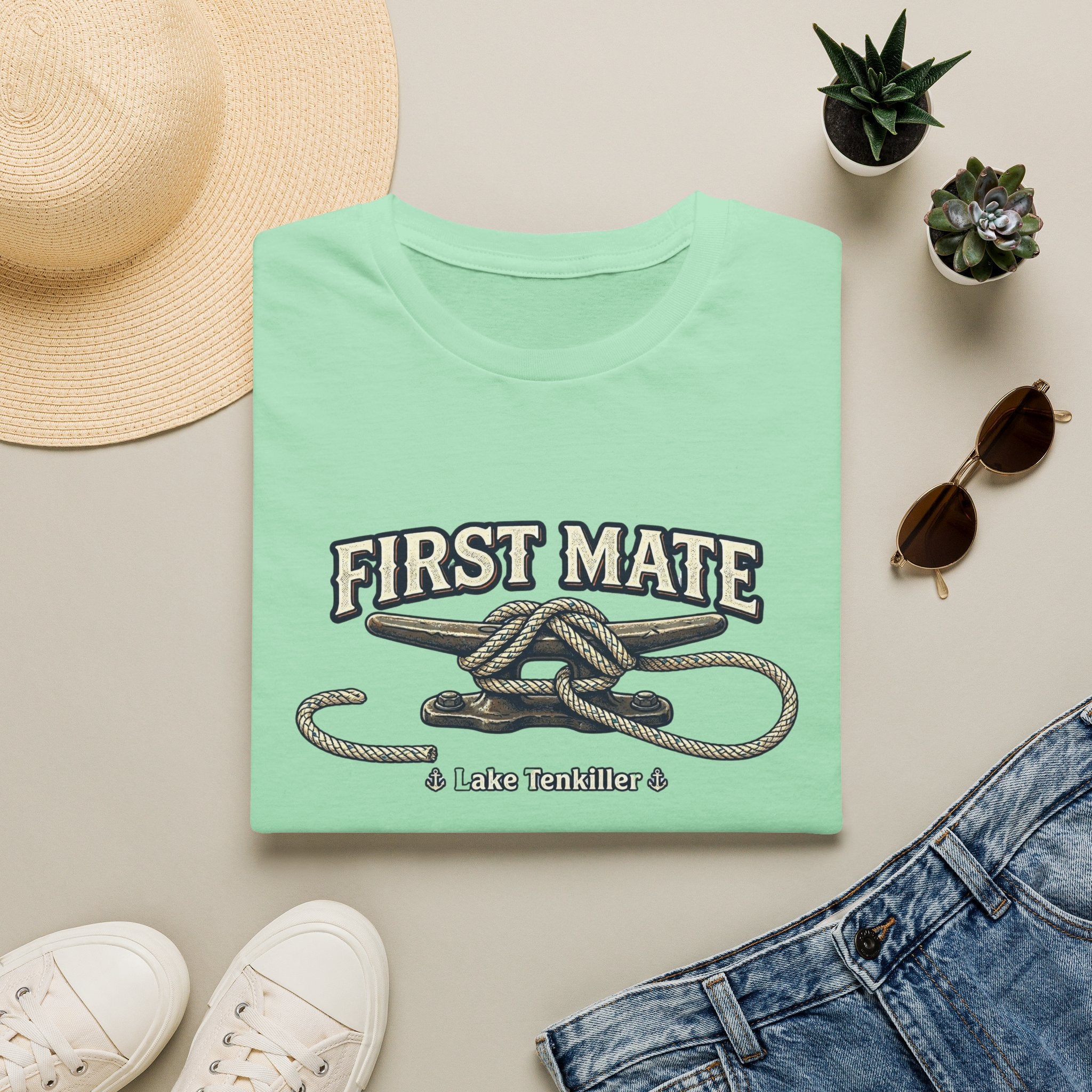 First Mate T-Shirt – Nautical Knot Crew Shirt (Lake Tankiller)