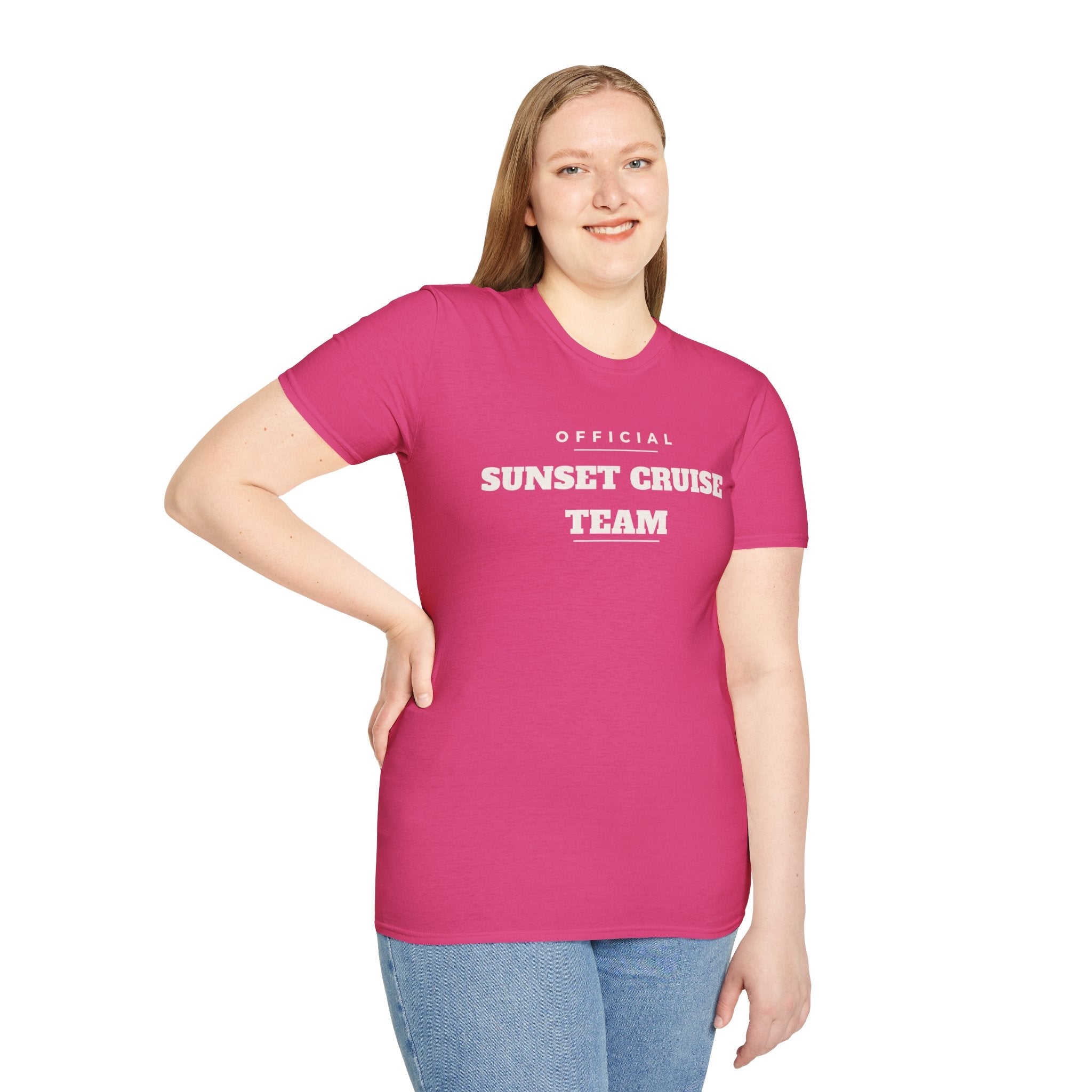Sunset Cruise Team T-Shirt — 'Official' Crew Tee for Beach, Boat & Vacation