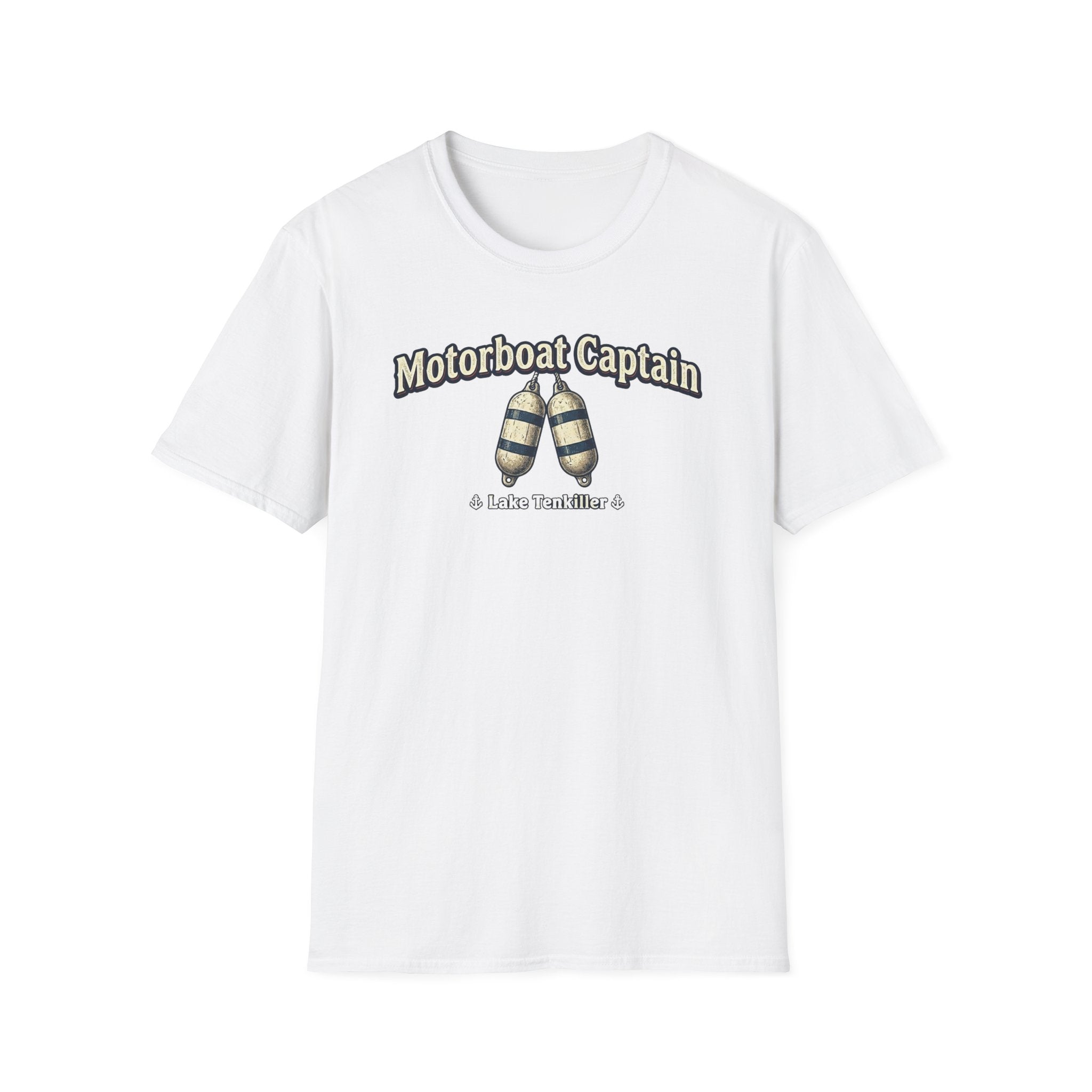 Motorboat Captain T‑Shirt – Lake Life Nautical Tee with Buoy Design