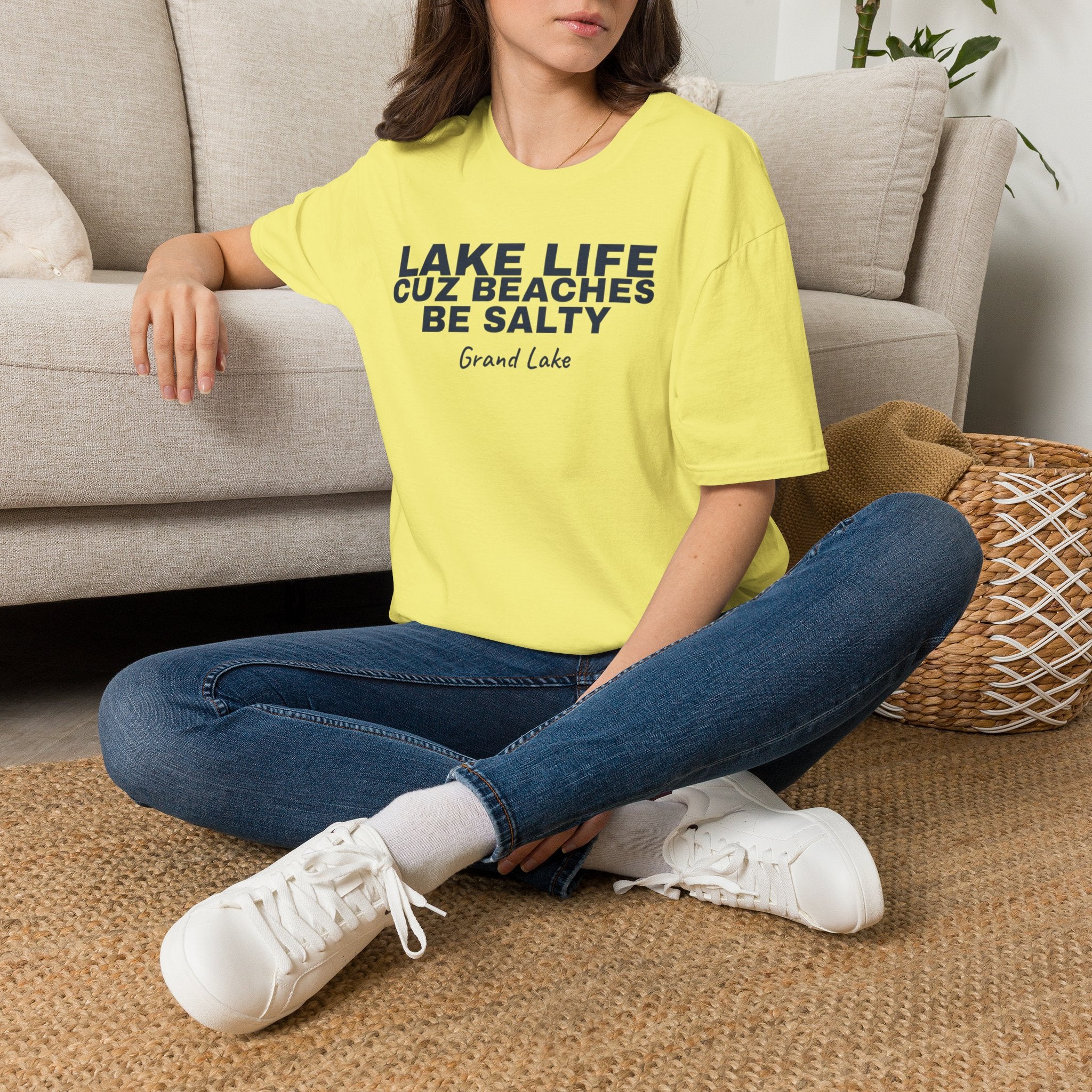 Lake Life T-Shirt — “Lake Life Cuz Beaches Be Salty” Relaxed Grand Lake Vacation Tee