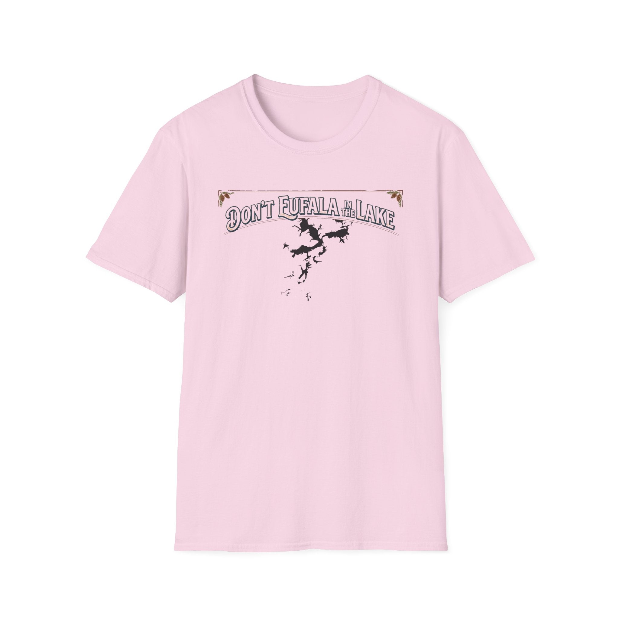 Don't Eufala in the Lake T-Shirt — Funny Eufala Lake Map Tee for Boaters & Locals