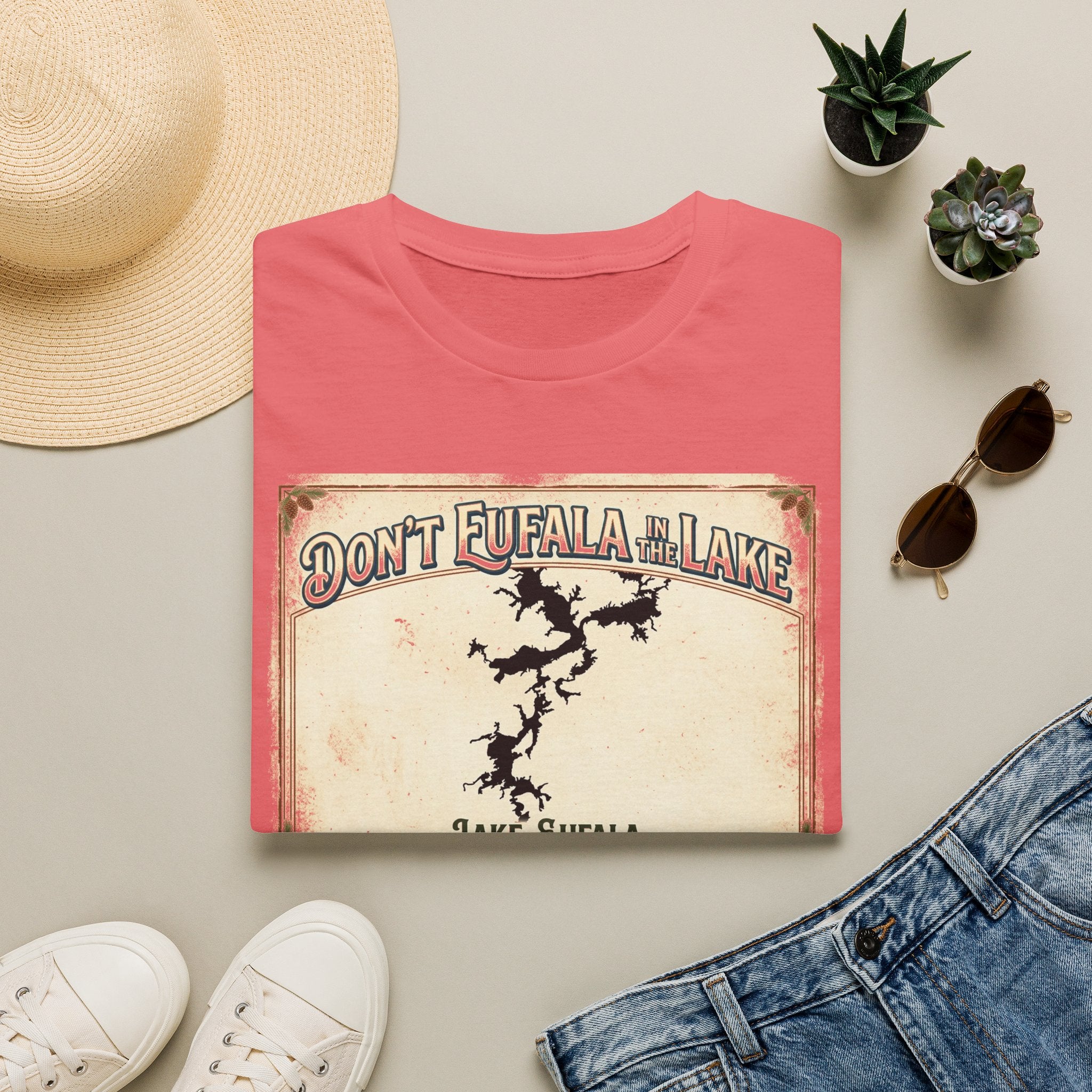 Don’t Eufala in the Lake T-Shirt — Vintage Lake Map Tee