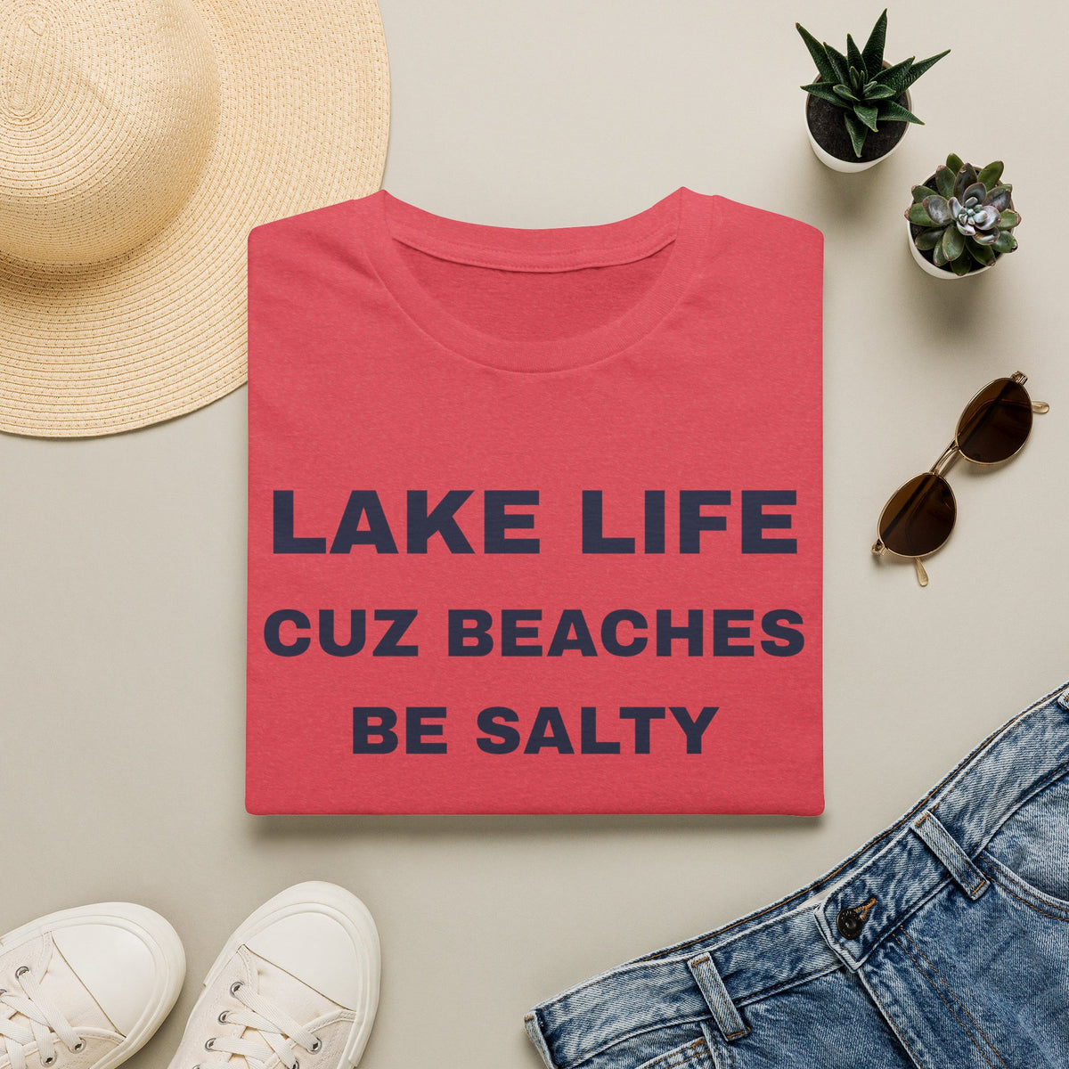 Lake Life T-Shirt t-shirt in Heather Red — detail view