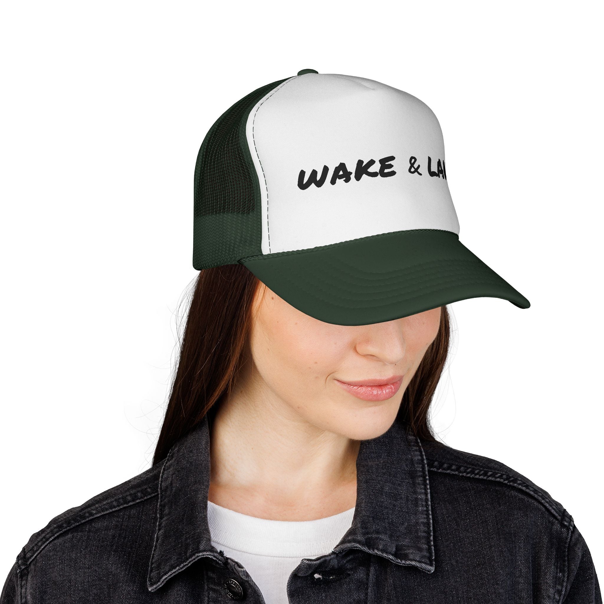 Wake & Lake Trucker Cap — Retro Lake Life Mesh Hat