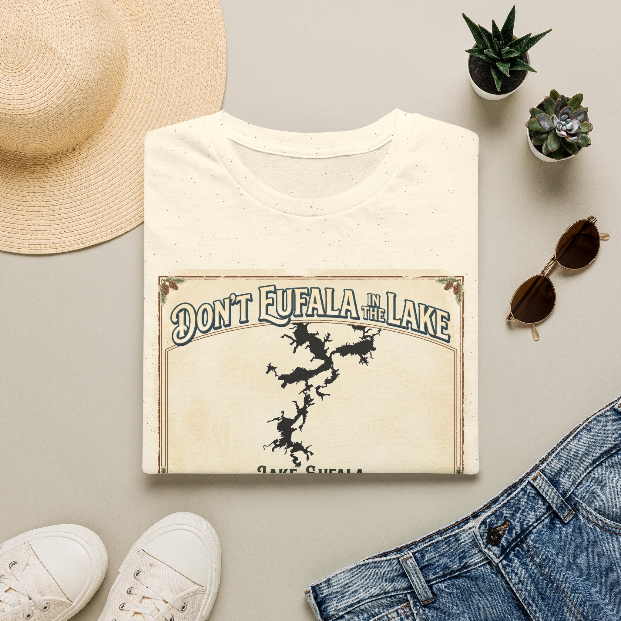 Don’t Eufala in the Lake T-Shirt — Vintage Lake Map Tee