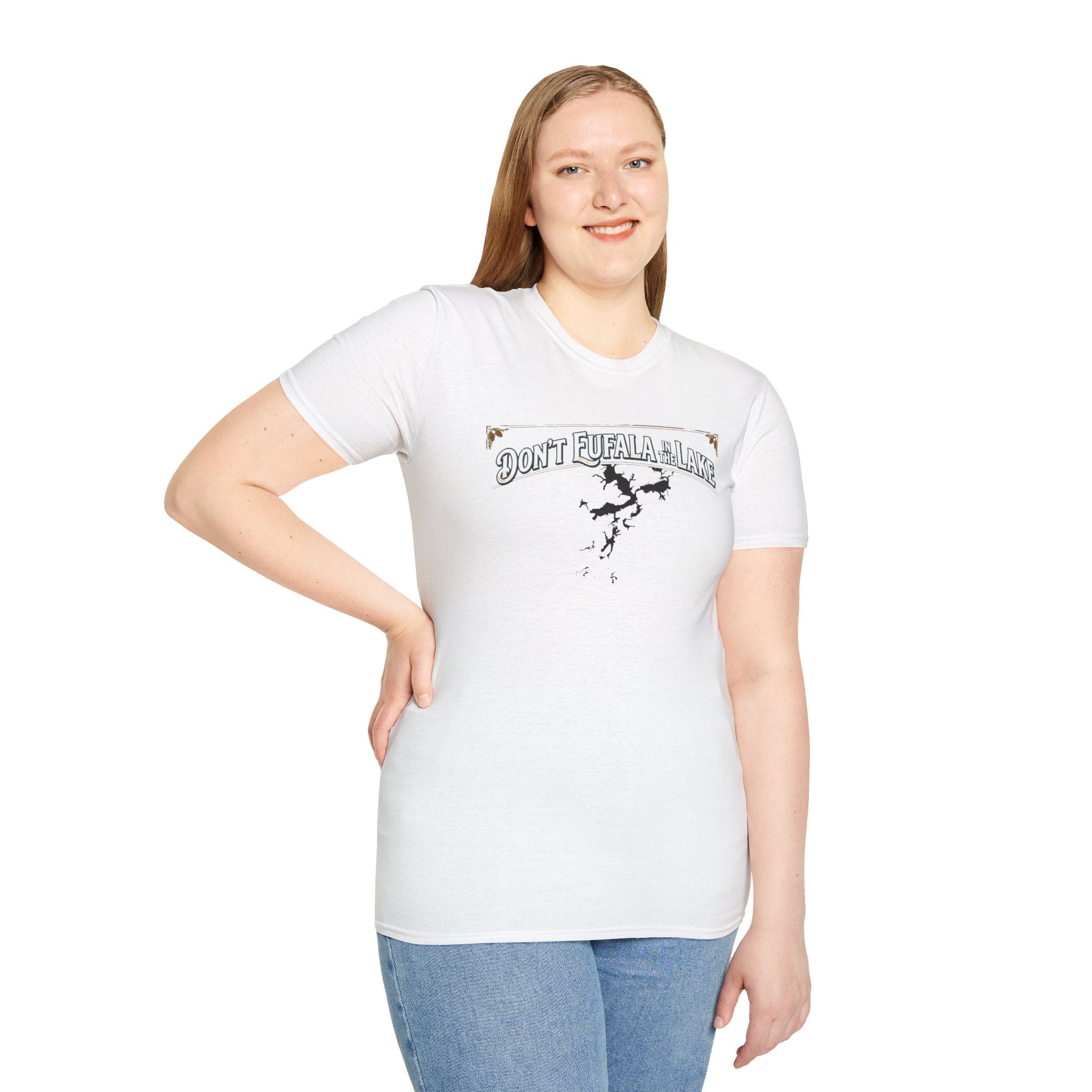 Don't Eufala in the Lake T-Shirt — Funny Eufala Lake Map Tee for Boaters & Locals