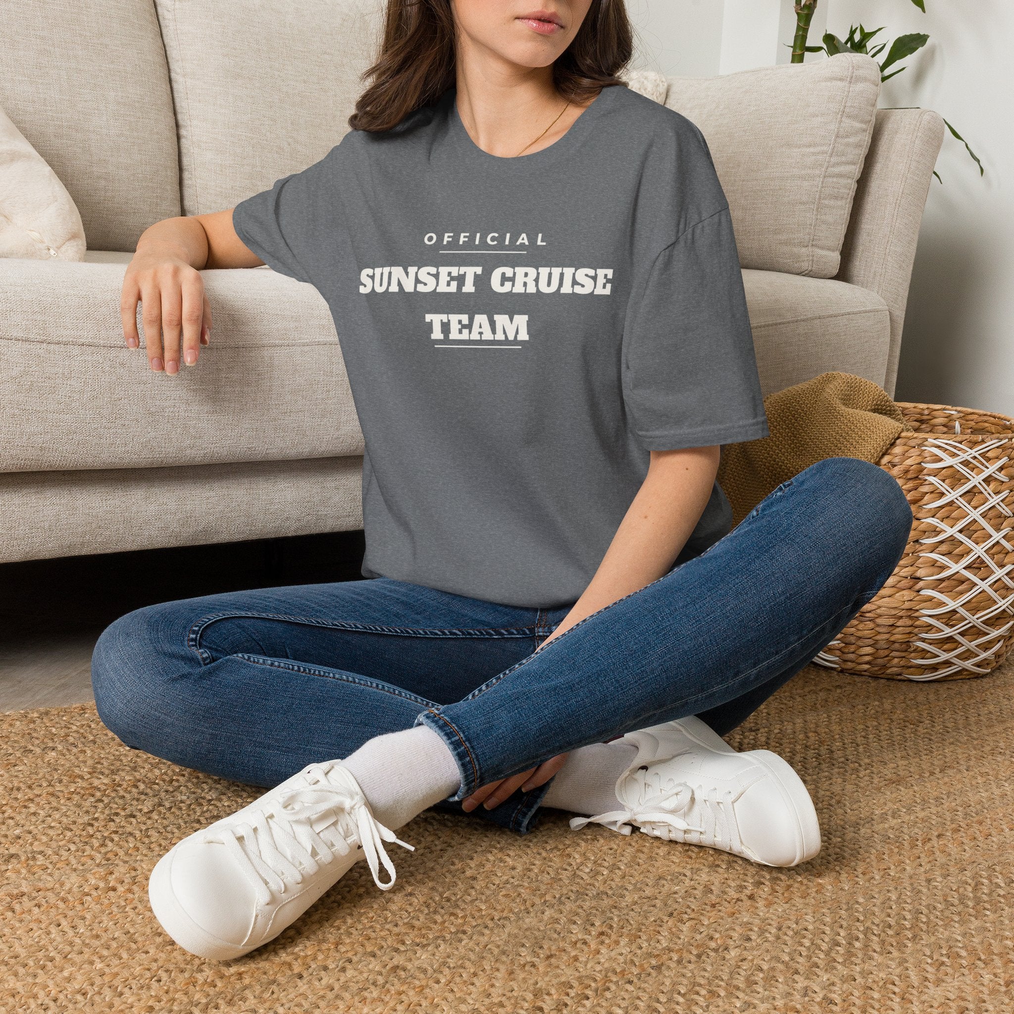 Sunset Cruise Team T-Shirt — 'Official' Crew Tee for Beach, Boat & Vacation